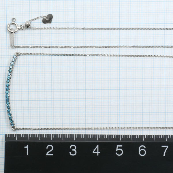 18K White Gold Blue Treated Diamond Necklace for Women - Elegant Pendant Jewelry Gift for Anniversary, Wedding & Special Occasions