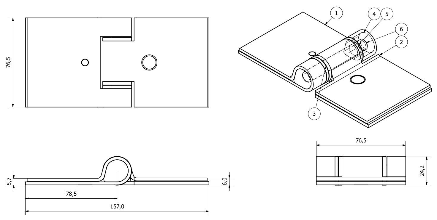 4 Pack Heavy Duty Steel Butt Hinges 3