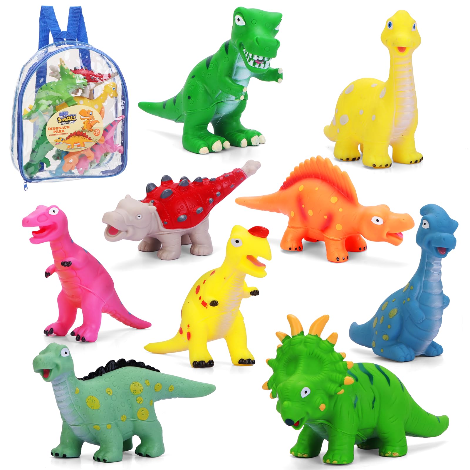 Non-Toxic Dinosaur Bath Toys for Toddlers 1-5 Years Old - BPA Free Bathtub & Pool Toys for Boys & Girls - Fun Educational Dinosaur Toys for Kids - Perfect for Bath Time, Pool Parties & Sensory Play