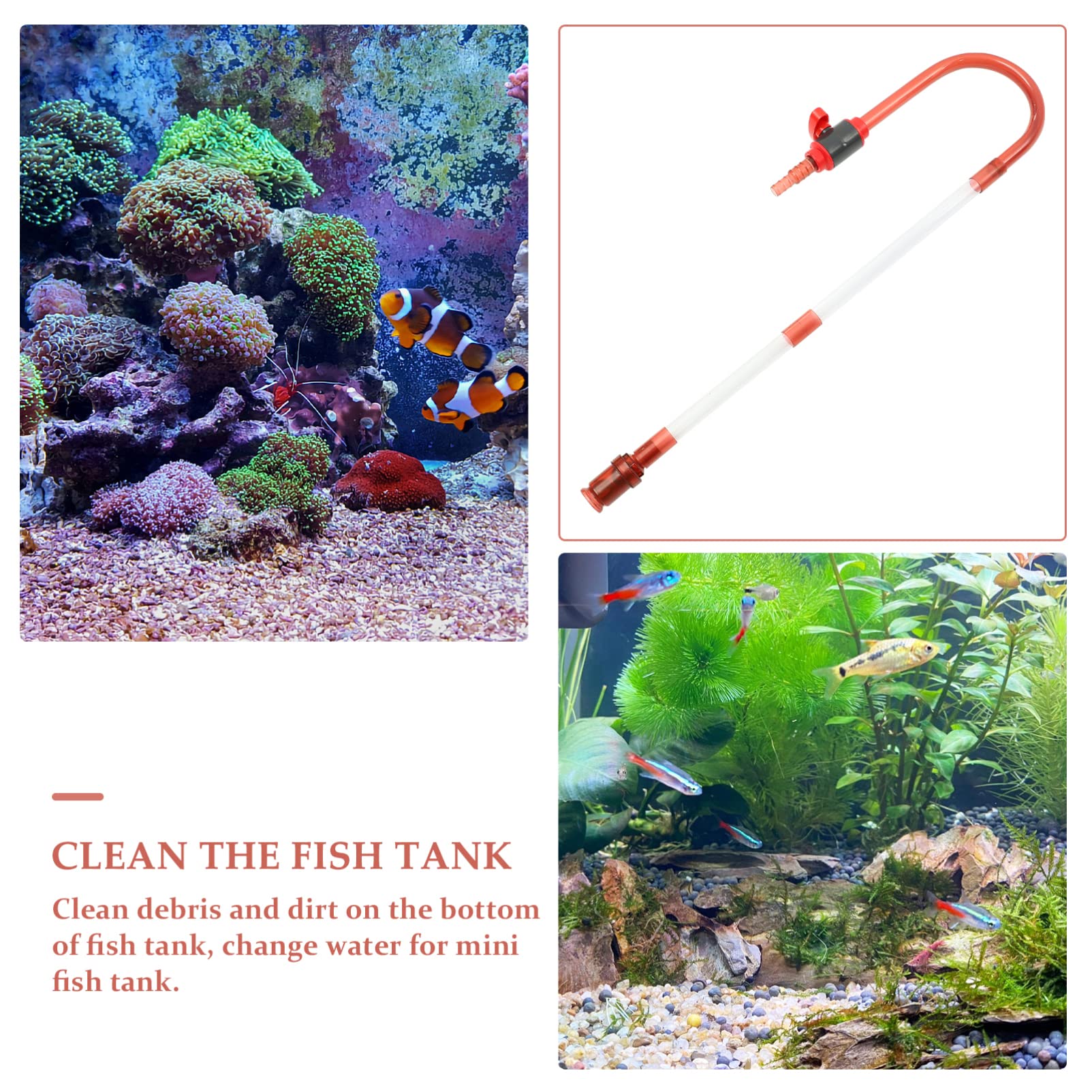 POPETPOP Aquarium Water Changer & Vacuum Cleaner - Fish Tank Cleaning Tool for Easy Water Changes, Gravel Cleaning & Maintenance | Perfect for Freshwater & Saltwater Tanks (10ft Hose Included) | Use for Weekly Tank Cleaning, Water Replacement & Substrate Maintenance
