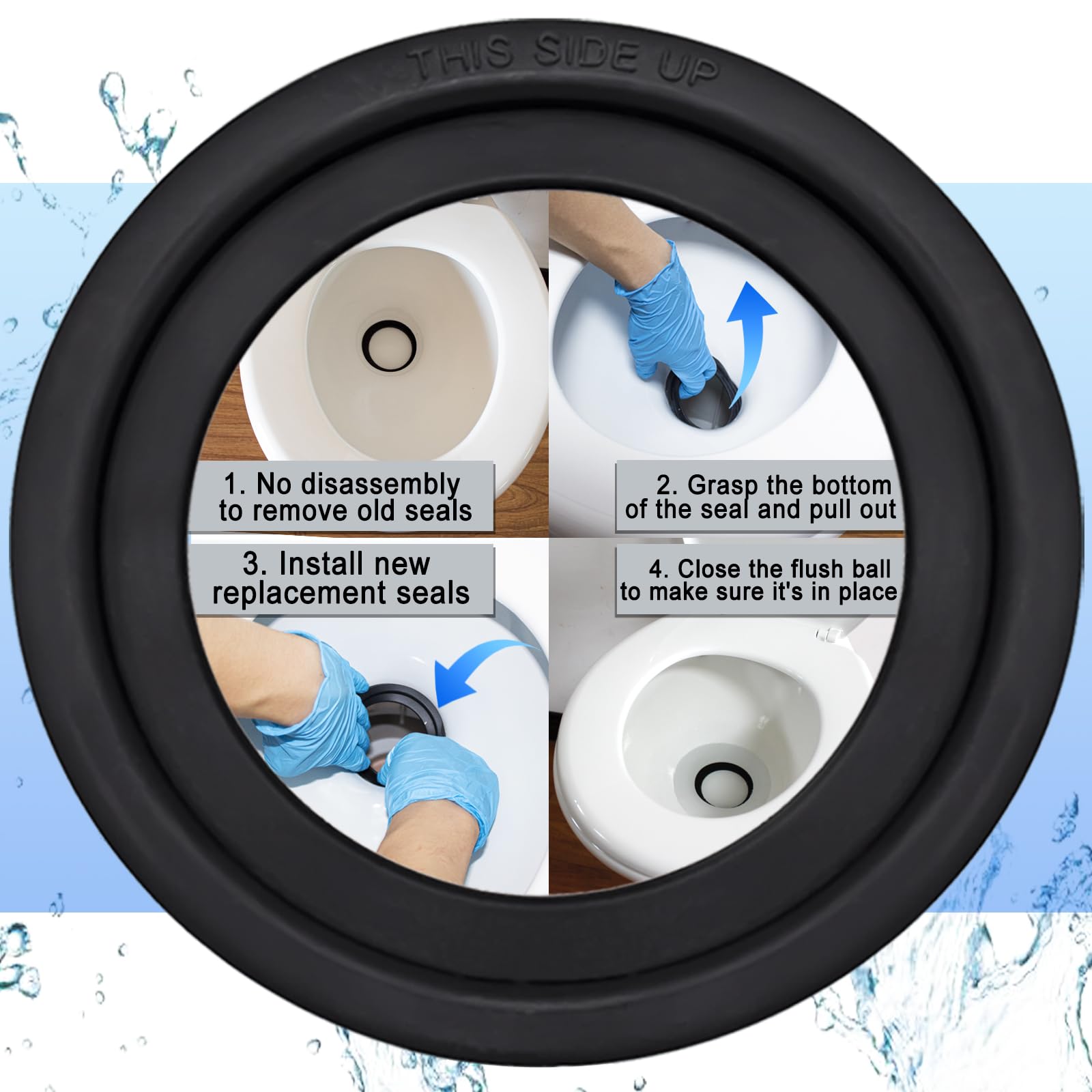 Dometic 300/310/320 RV Toilet Seal Replacement Kit - 3 Pack Flush Ball Rubber Gasket (Replaces Part #385311658) | Perfect for Camper, Motorhome & Travel Trailer Toilet Repairs