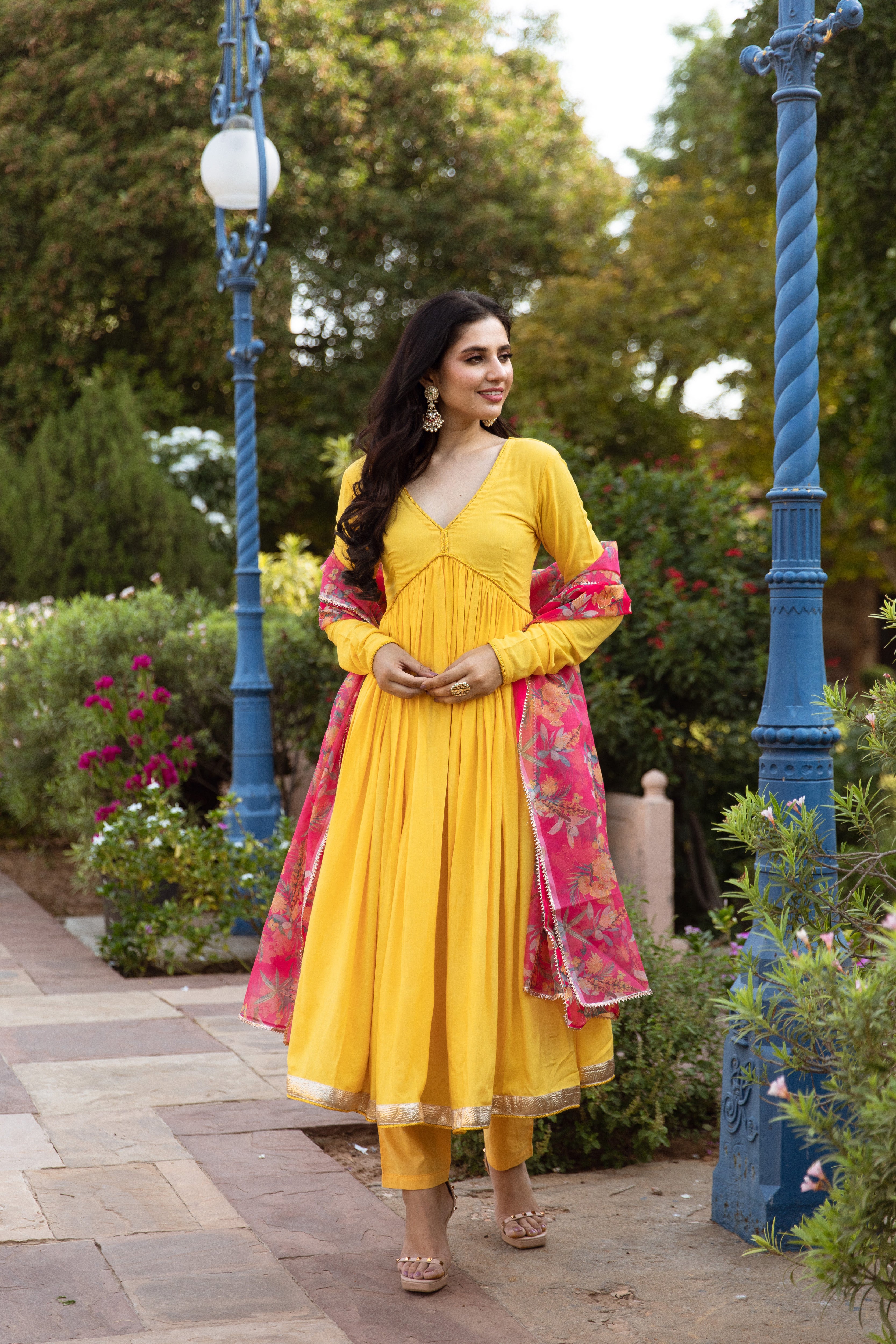 Elegant Pankhuri Anarkali Suit Set for Women | Traditional Indian Ethnic Dress | Perfect for Weddings, Festivals & Special Occasions