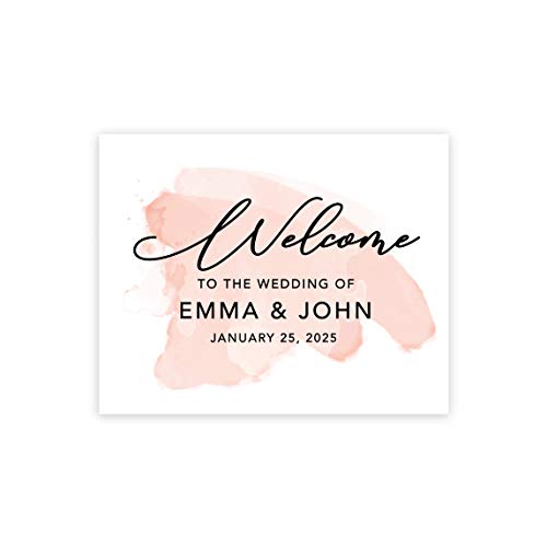Pink Scripted Welcome to the Wedding Watercolor