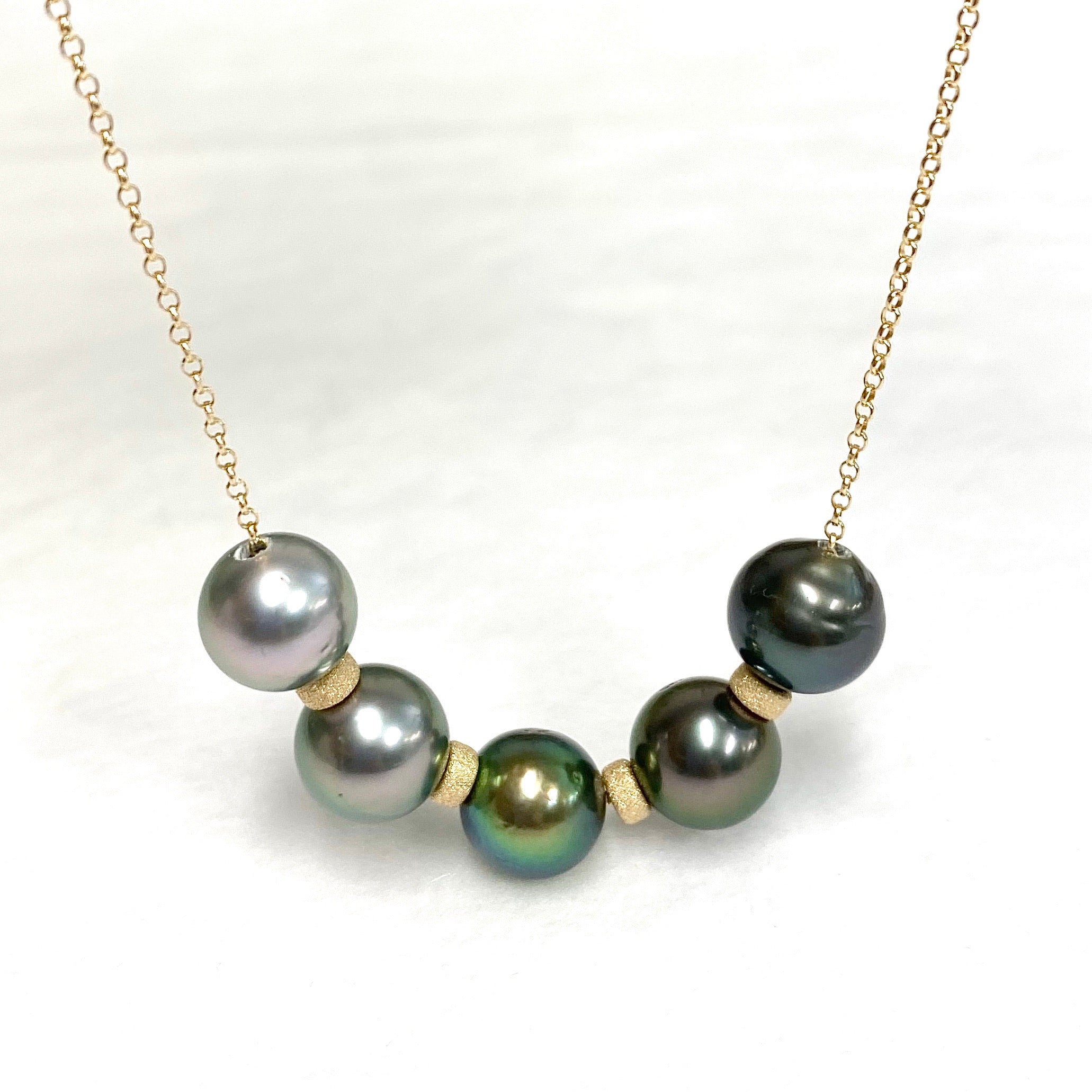 5 Tahitian Pearl Necklace - Genuine Black Pearls Jewelry for Women - Perfect for Weddings, Parties & Special Occasions