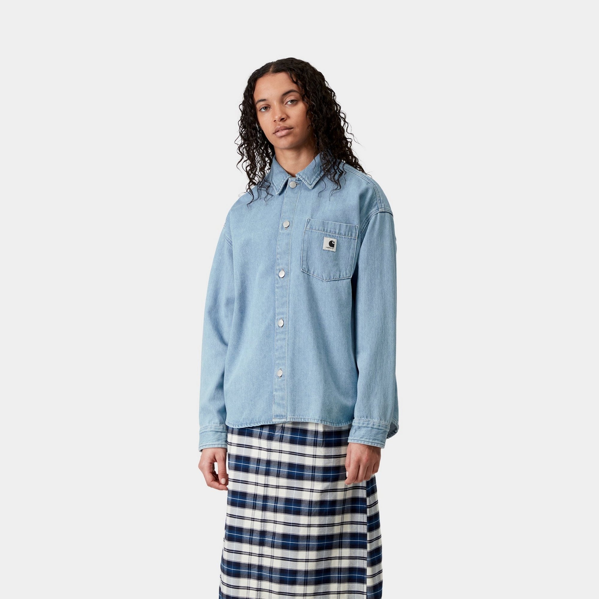 Alta Shirt Jacket for Men & Women - Stone Bleached Blue Denim Lightweight Overshirt | Perfect for Casual Outfits, Layering in Fall & Spring, Outdoor Adventures