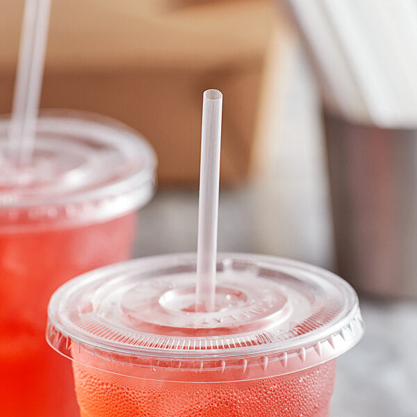 7 3/4 Inch Jumbo Clear Plastic Drinking Straws - 500 Pack/Bulk Case - Perfect for Parties, Restaurants & Smoothie Shops