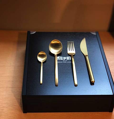 MEPRA Due Ice Oro 5-Piece Dinnerware Set - Elegant Medium Place Setting for Formal Dining, Dinner Parties & Special Occasions