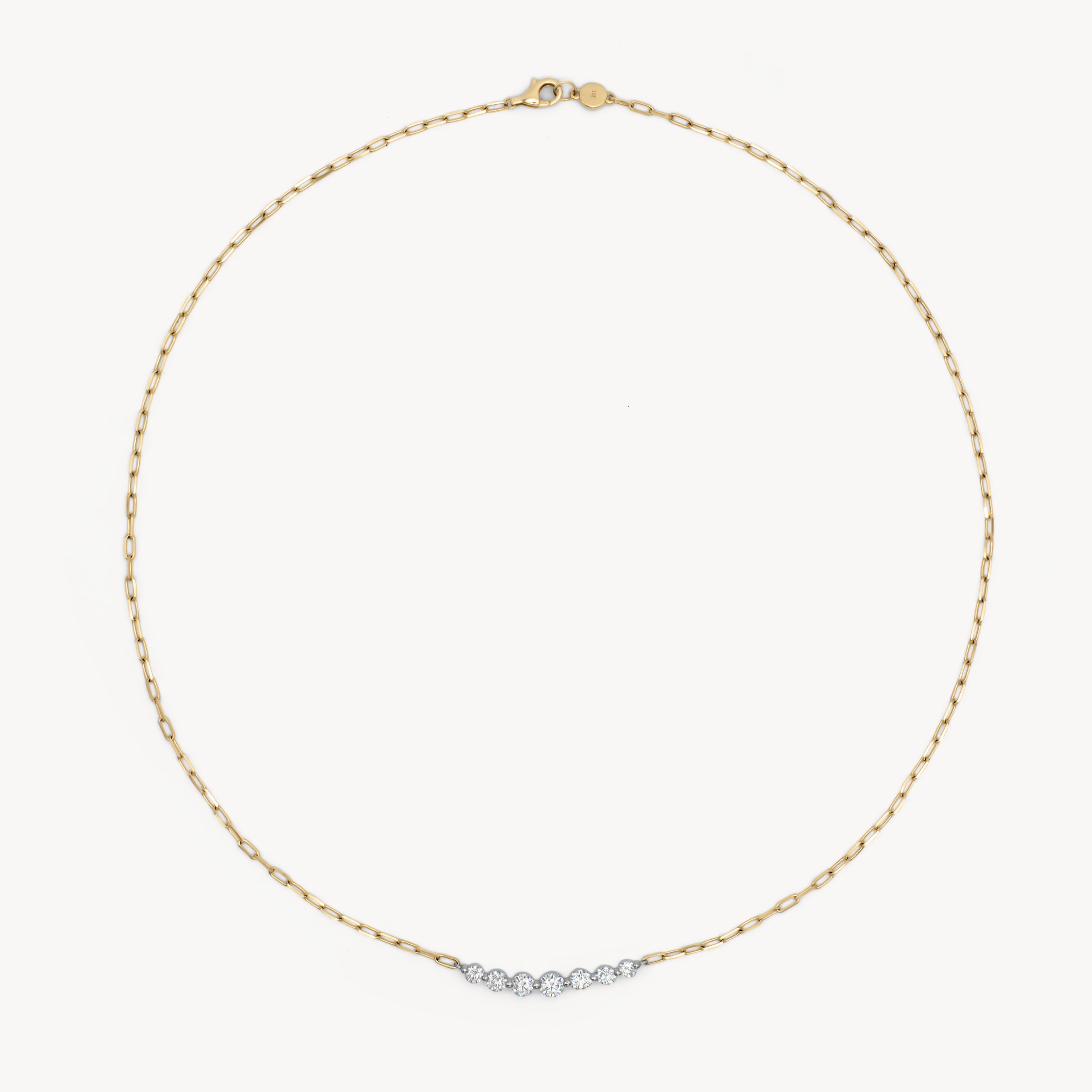 10K Gold Floating Diamond Paper Clip Necklace - Elegant Everyday Jewelry for Women, Perfect for Office, Date Night & Special Occasions