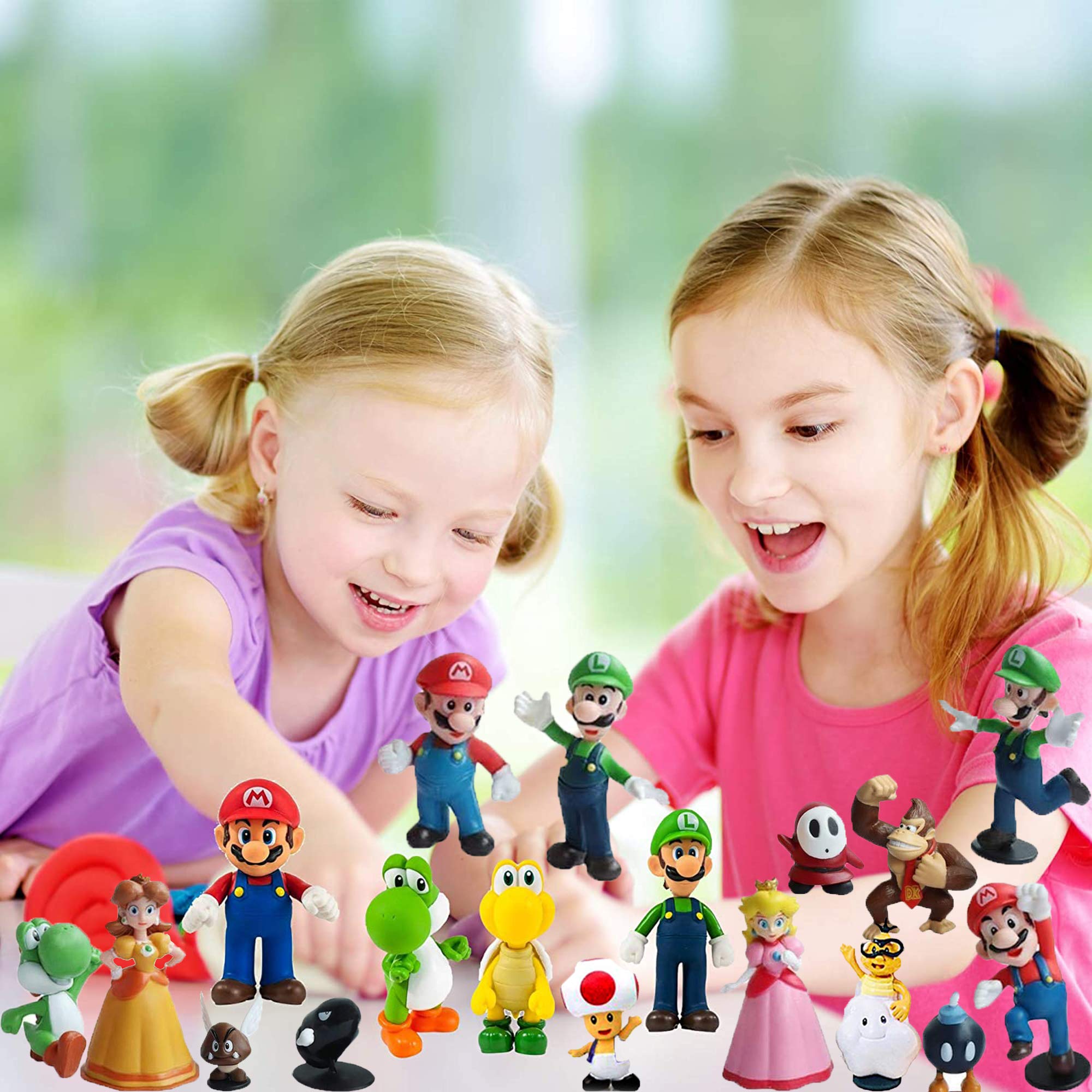 Super Mario Action Figure Toys Set - 18pcs PVC Collectible Dolls for Kids Birthday Party Decorations & Gifts | Perfect for Game-Themed Parties, Room Decor, and Nintendo Fans Collection