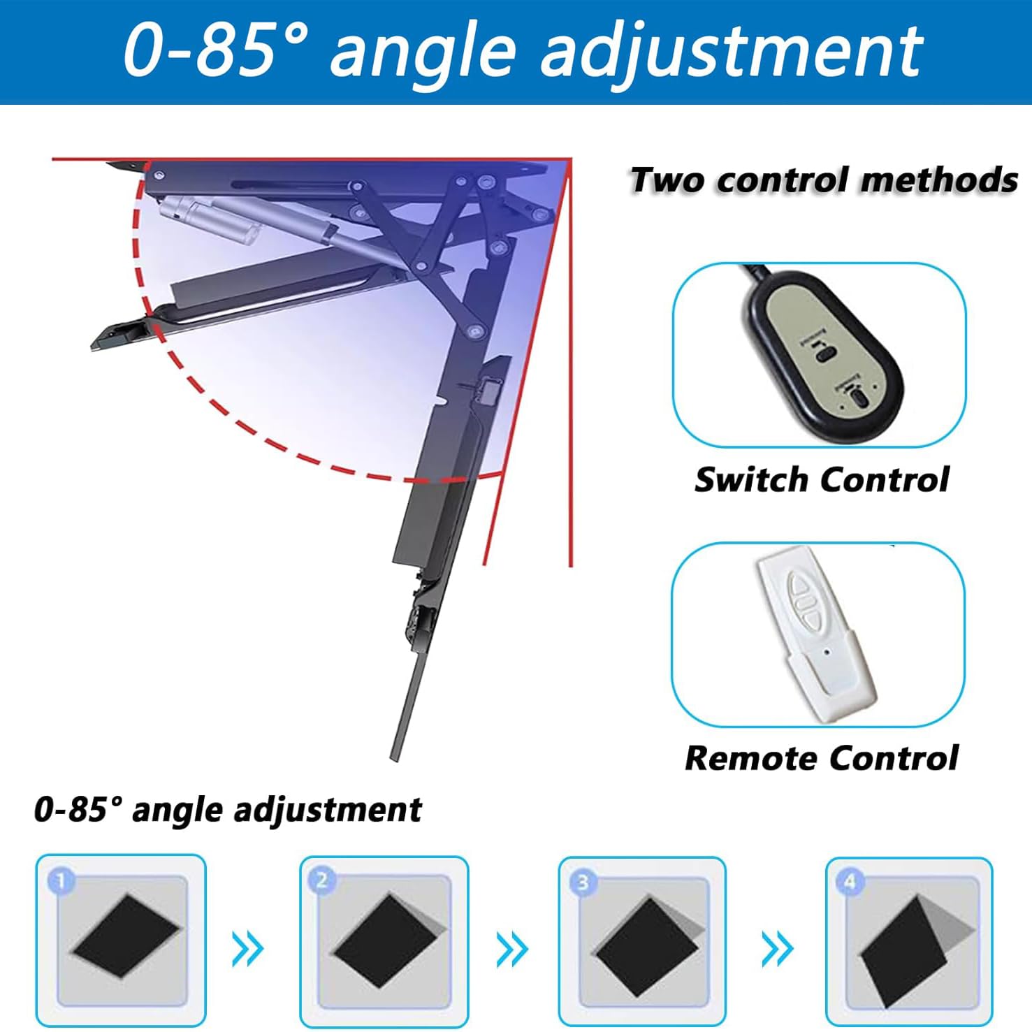 Electric TV Mount Bracket with Remote & Switch Control - Motorized Ceiling & Wall Mount for 32-70 Inch TVs - Perfect for Home Theater, Living Room & Bedroom Setup