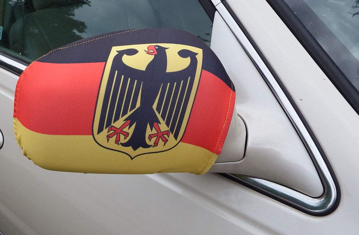 German Eagle Car Mirror Flag Covers - Set of 2 | Patriotic Auto Accessories for Side Mirrors | Perfect for German Car Enthusiasts & National Pride Displays