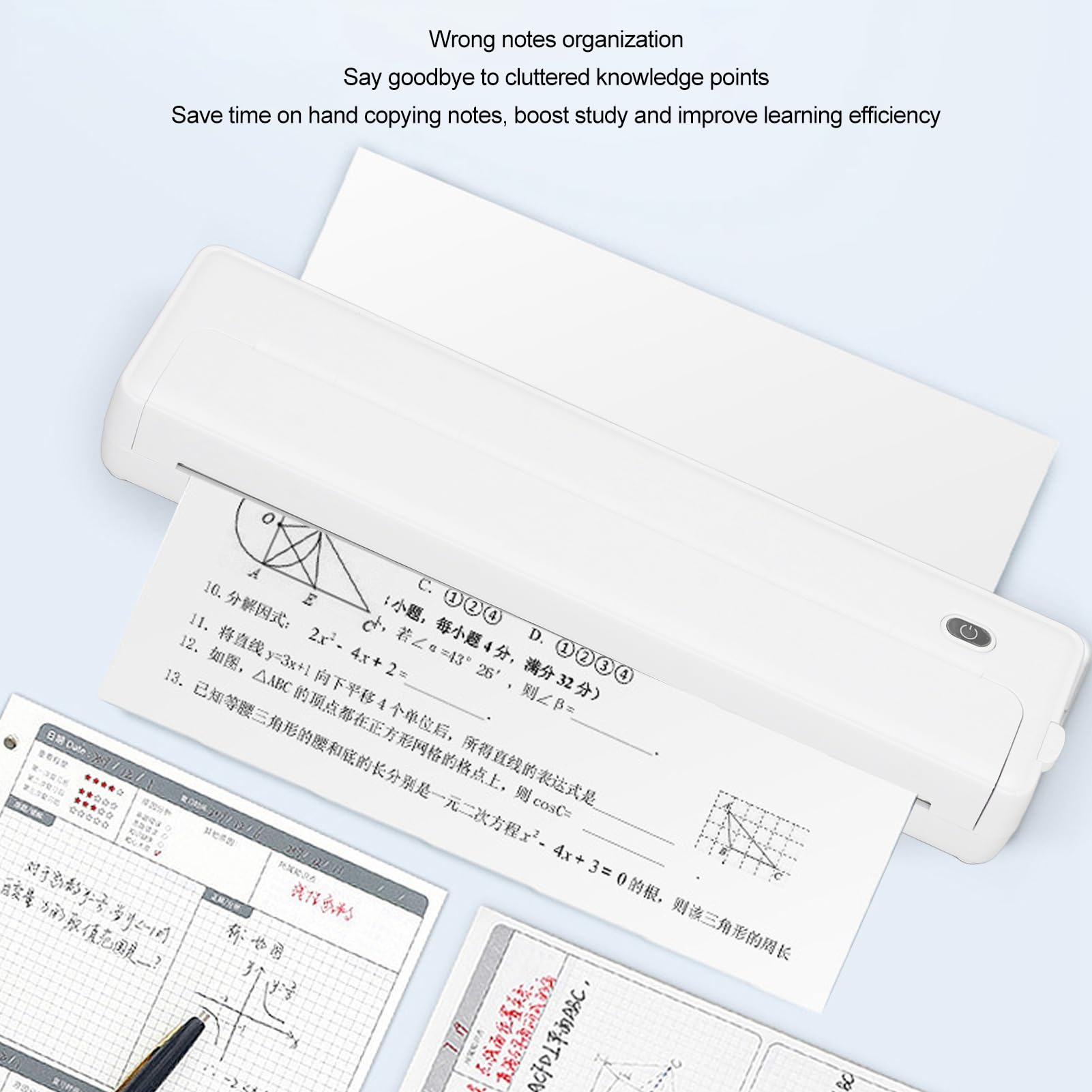 Wireless Thermal Printer for A4 Printing - Portable Inkless Printer with Mobile App & One-Touch Scanning - Ideal for Travel, Photos, Labels & On-the-Go Printing
