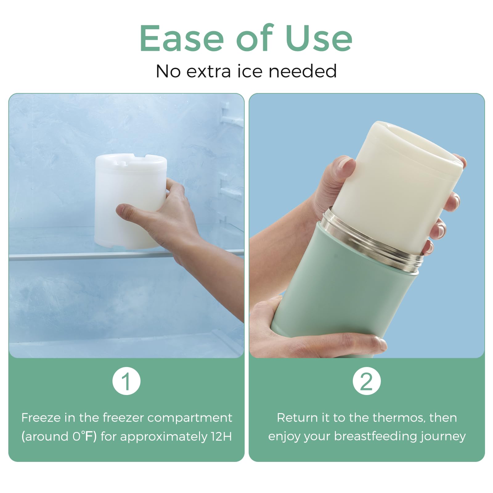 Momcozy 22oz Portable Breast Milk Cooler Bag - 24-Hour 360° Cooling for Outdoor Travel, Large Capacity Breastmilk Storage with 2 Baby Bottles (Green) | Perfect for Working Moms, Day Trips & Pumping On-The-Go