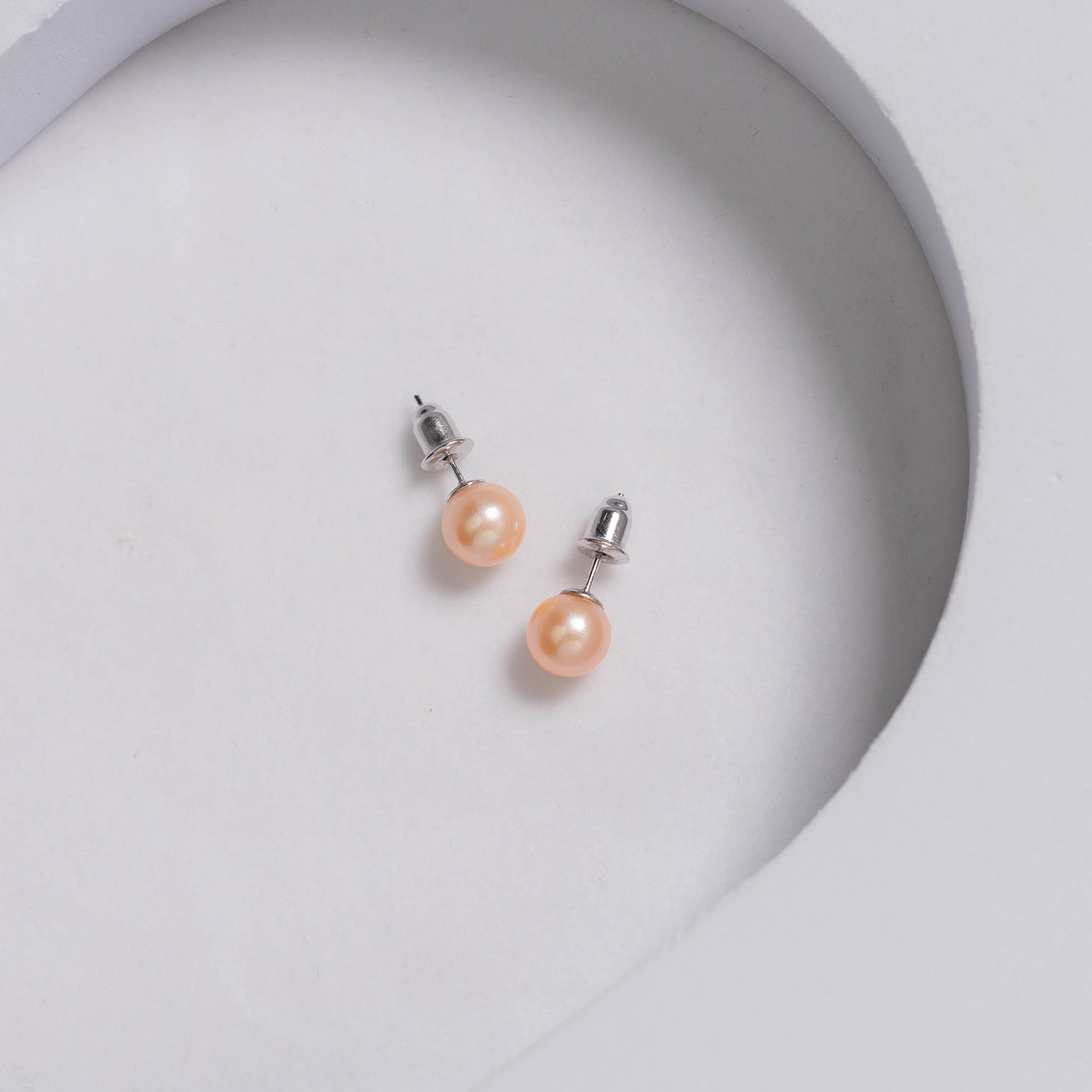 18K Gold Pink Freshwater Pearl Stud Earrings - AAA Grade Pearls, Hypoallergenic, Elegant Jewelry for Women, Perfect for Weddings, Parties & Gifts