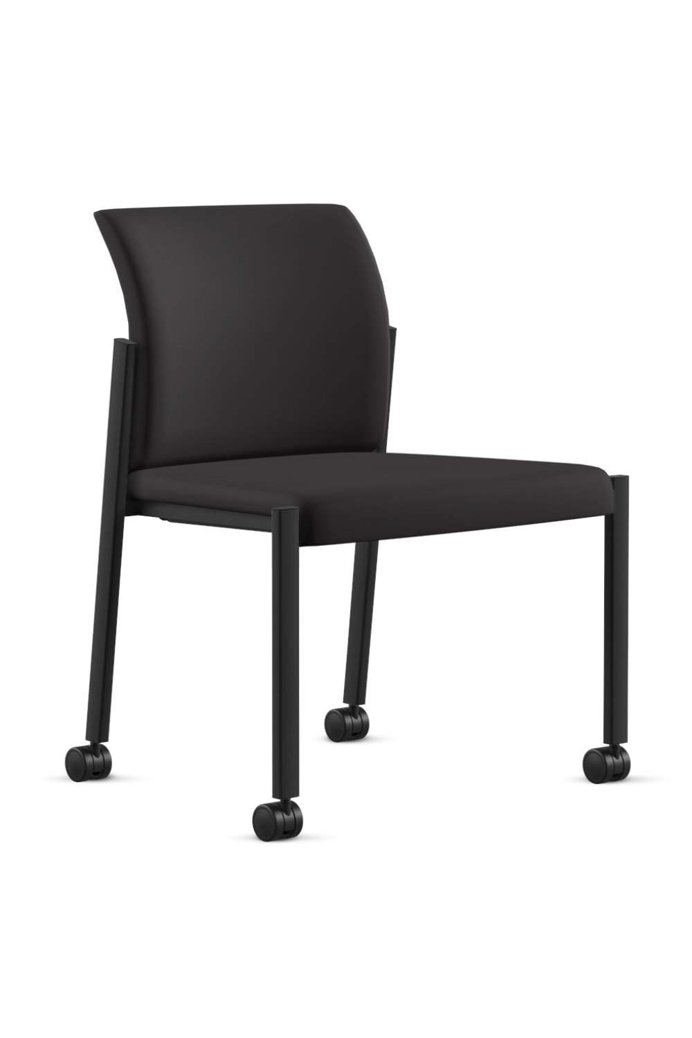 9 To 5 LINK 1415 GT Reception Black Vinyl Armless Chair - Office Guest Seating for Waiting Rooms, Lobbies & Conference Areas