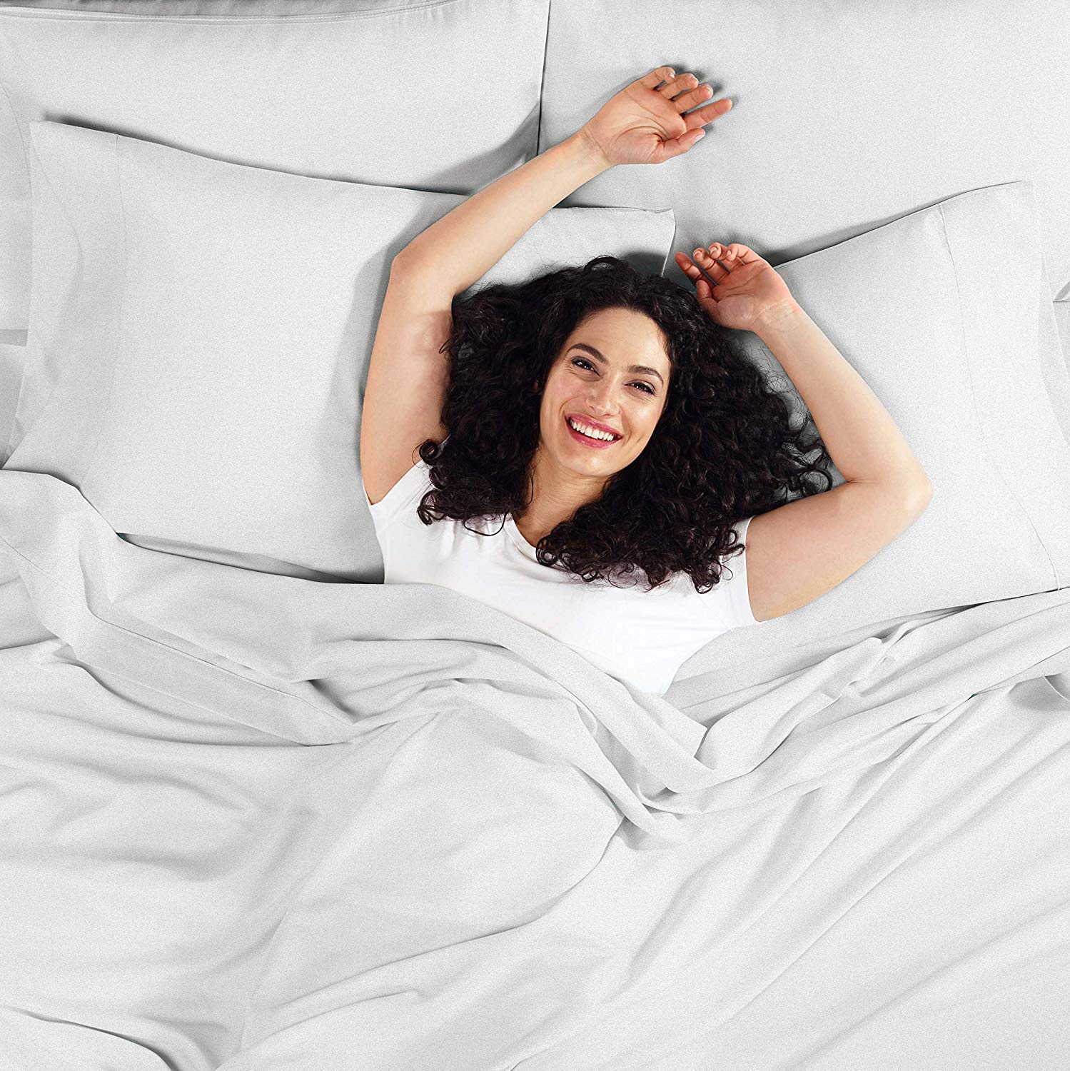 4-Piece RV King Bed Sheet Set - 100% Cotton 800 Thread Count with 16-Inch Deep Pockets | Light Grey | Soft & Breathable for Comfortable Sleep | Perfect for RVs, Campers, and Small Spaces