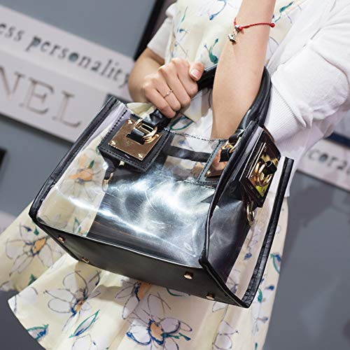 Stylish Women's Transparent Shoulder Crossbody Bag - 2 in 1 Fashionable Designer Handbag Purse for Daily Use, Travel & Parties