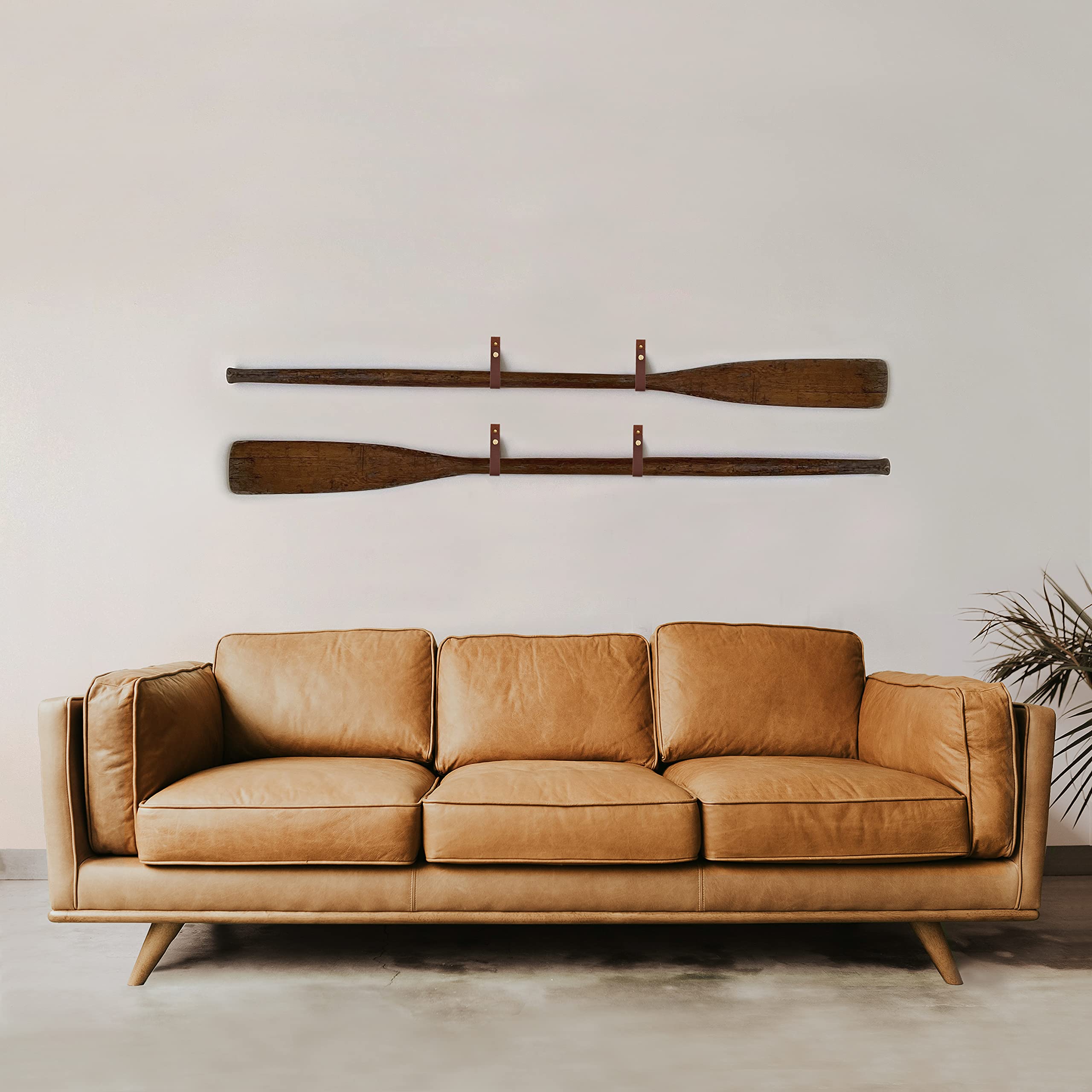 KEYAIIRA - Leather Wall Hanger with Snap Closure - Functional Entryway Organizer, Bathroom Towel Hook & Boho Jewelry Holder - Perfect for Home Decor, Farmhouse Style, and Small Space Organization