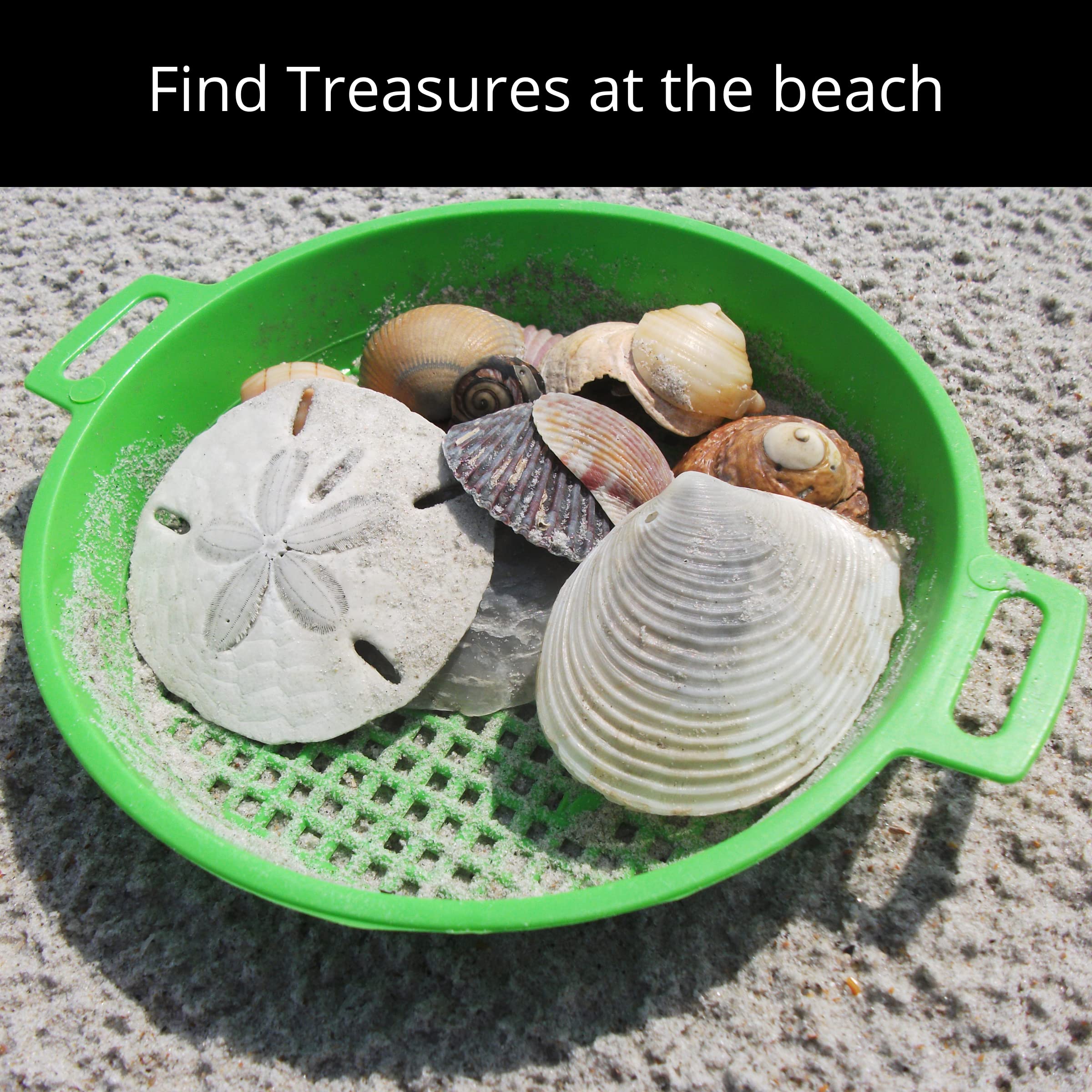 4 Pack Large Sand Sifter for Beach & Sandbox - Shark Teeth, Rocks & Plastic Finder - Durable Sand Toys for Kids & Toddlers - Perfect for Beachcombing, Treasure Hunting & Outdoor Play