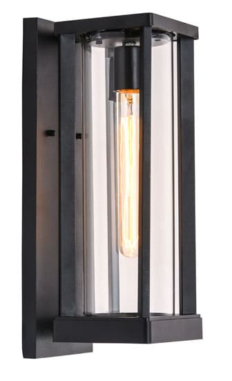 Black Outdoor Wall Sconce with Clear Glass Shade - E26 Base, 60W Max - Weatherproof Wall Light Fixtures for Porch, Patio, Garden & Entryway Lighting