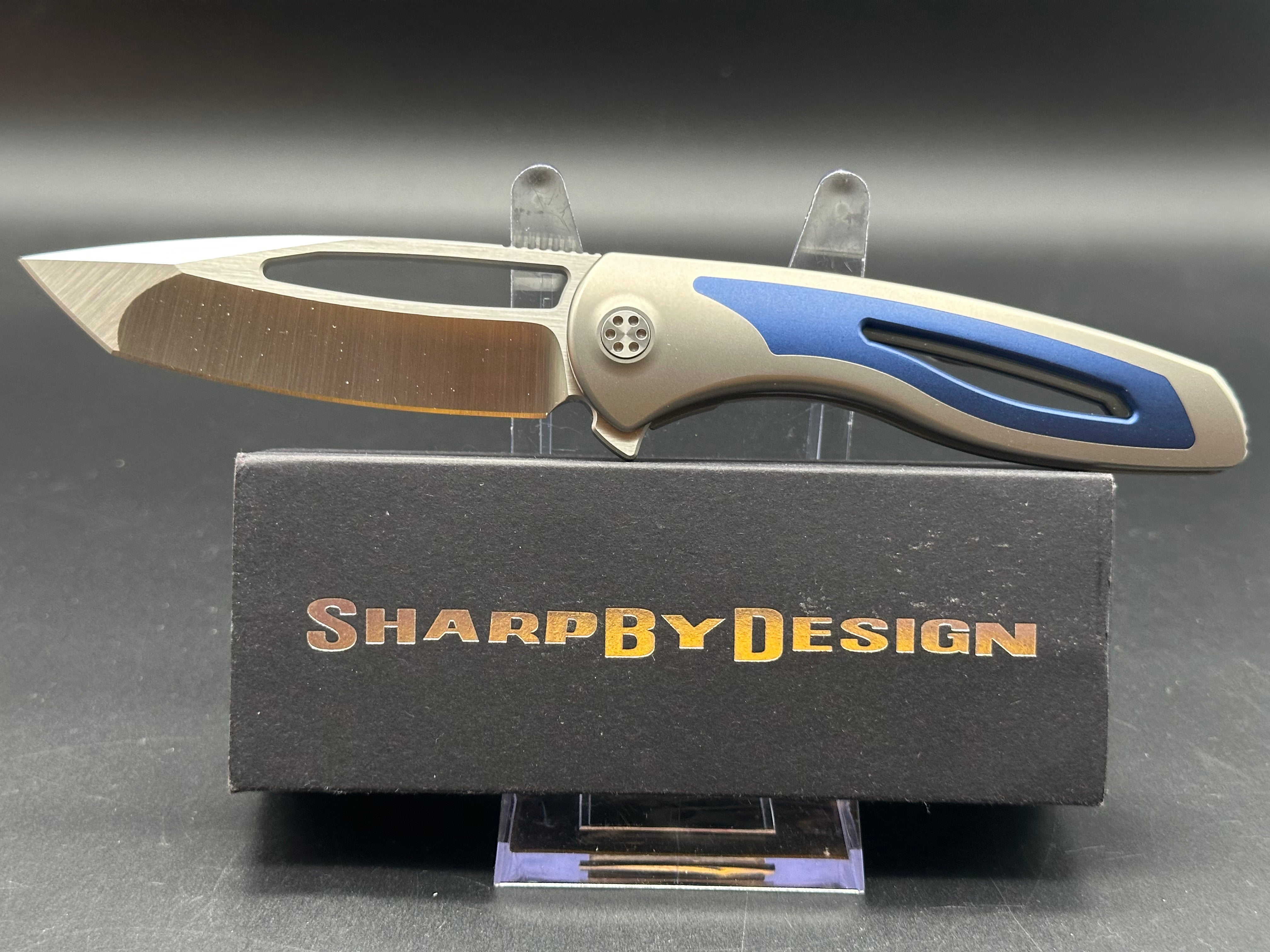 Sharp By Design Apex Titanium Folding Knife with Premium S90V Steel Blade - EDC, Outdoor Camping & Survival Gear