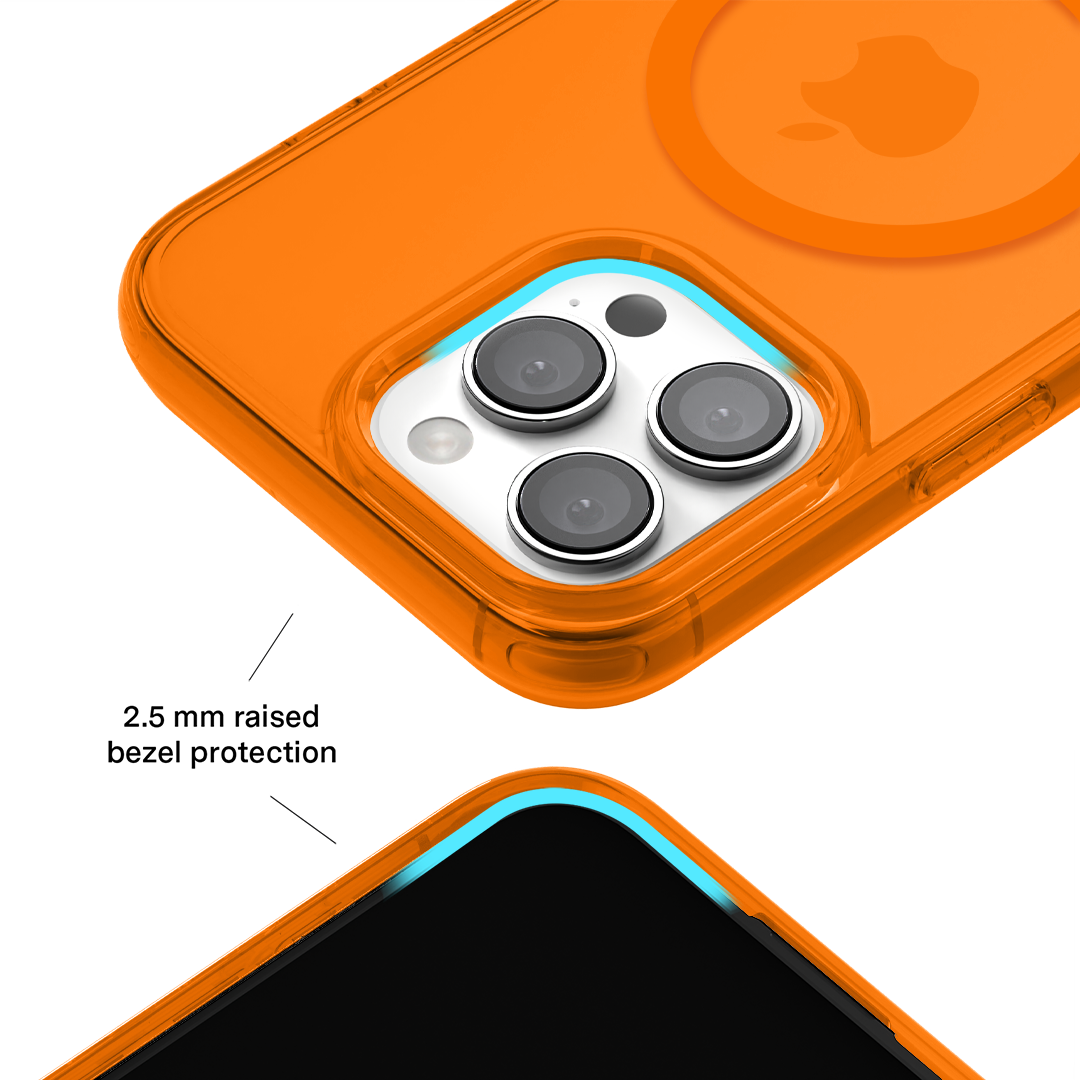 Neon Orange Clear iPhone Case - Shockproof & Scratch-Resistant Protective Cover for iPhone [Model] - Perfect for Outdoor Activities, Sports & Daily Use