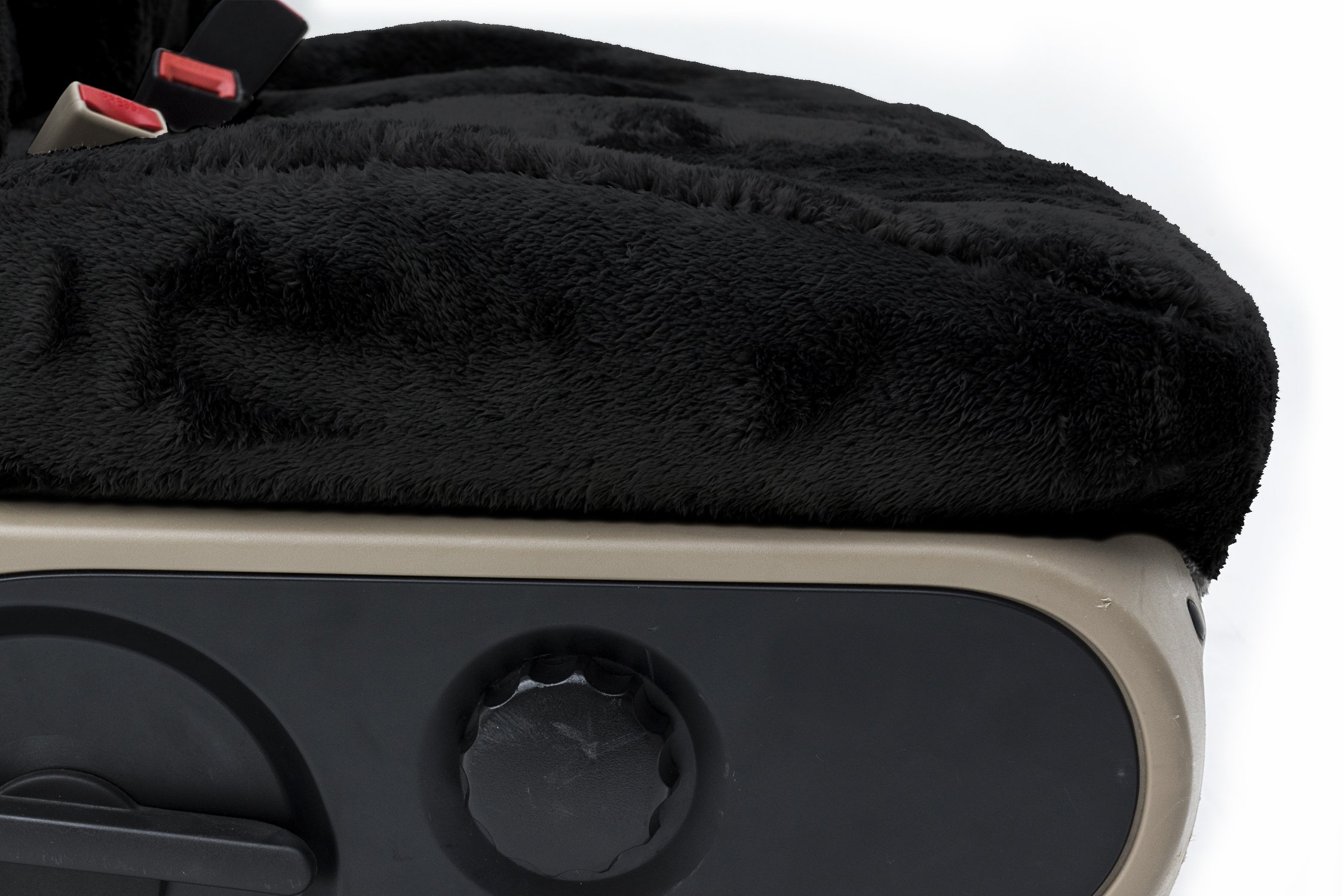 Coverking Rear 60/40 Split Bench Custom Fit Seat Cover for Jeep Grand Cherokee (2011-2023) - Premium Snuggle Plush Fabric, Black - Perfect for Pet Protection & Winter Comfort
