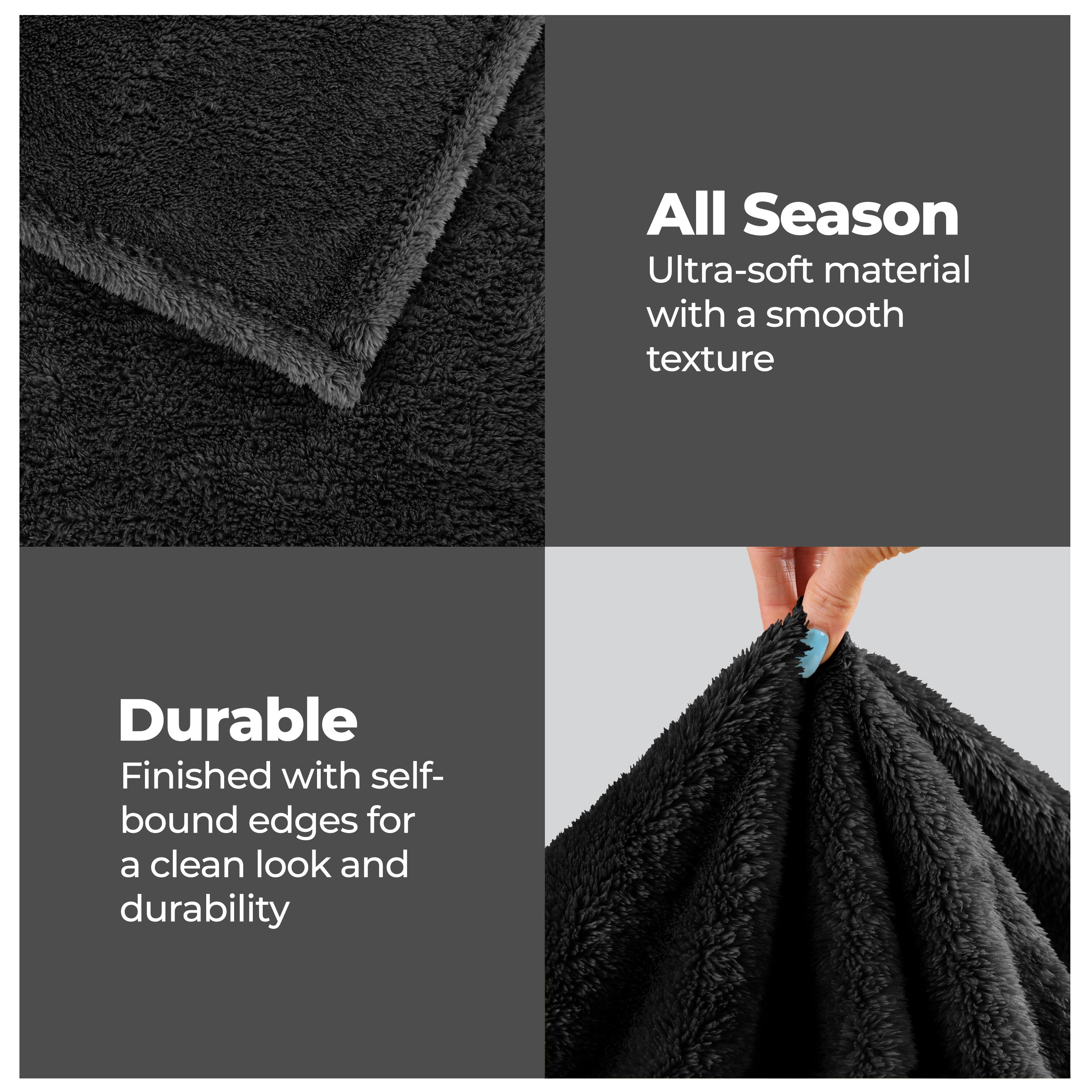 Classic Solid Fleece Plush Medium Weight Fluffy Soft Blanket - Cozy & Warm for Bed, Sofa, Travel & Gifts | Ultra-Soft Throw Blanket for All Seasons