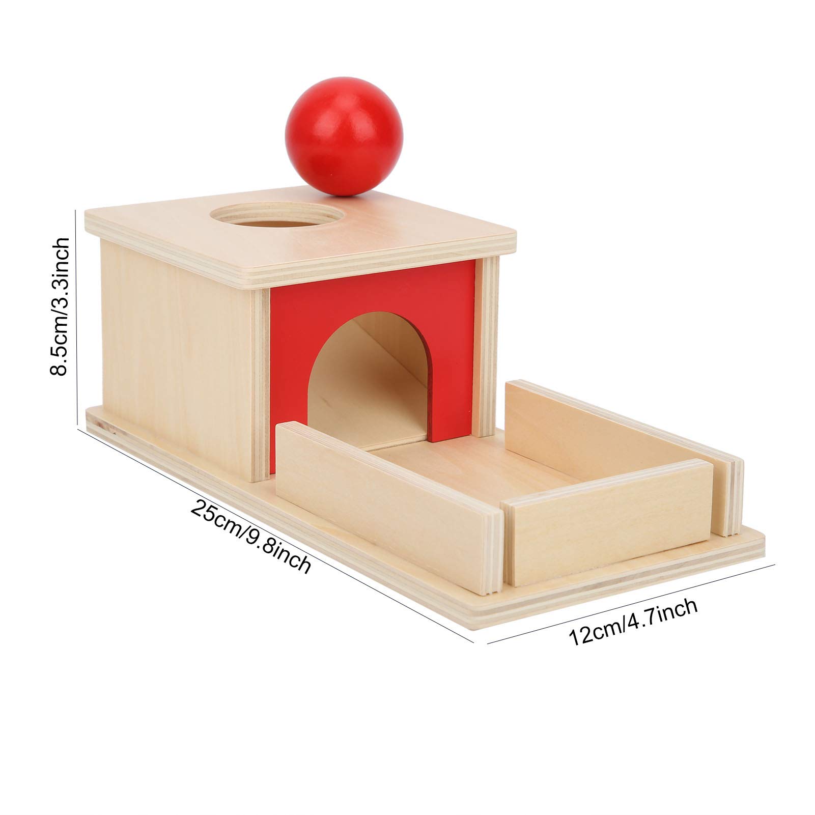 Topiky Montessori Wooden Ball Imbucare Box - Educational Toy for Toddlers & Preschool Kids - Colorful Learning Activity for Fine Motor Skills Development - Perfect for Home, Kindergarten & Montessori Classroom Play