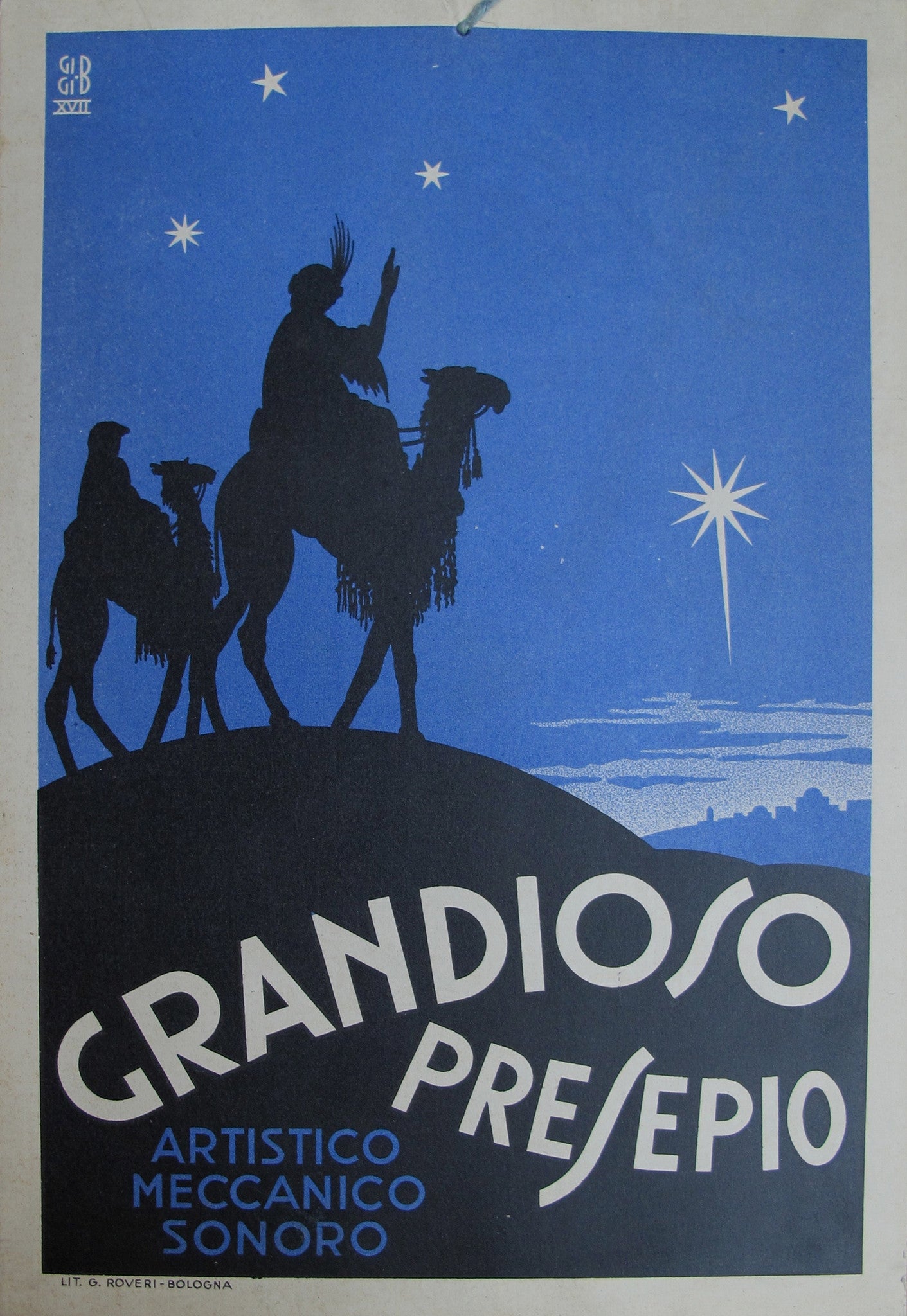 1917 Original Italian Vintage Advertising Carton - Grandioso Presepio Nativity Scene | Rare Collectible for Holidays, Home Decor & Antique Enthusiasts