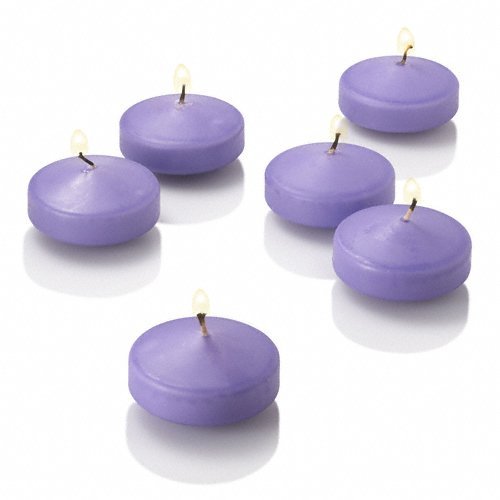 18-Piece Eastland Square Glass Vases Set with 18 Lavender Scented Floating Candles (3 Inch) - Perfect for Wedding Centerpieces, Spa Decor, and Romantic Home Ambiance