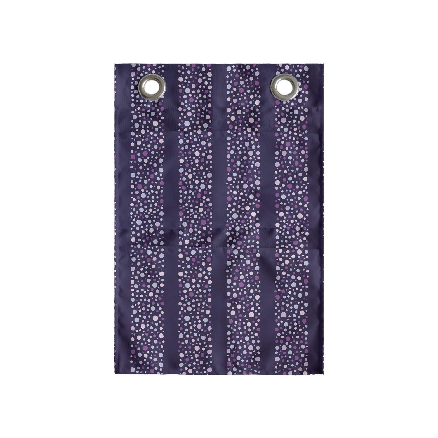 Ambesonne Abstract Hanging Pocket Organizer - Violet Tone Bubbles Vertical Wide Bands Design, 14
