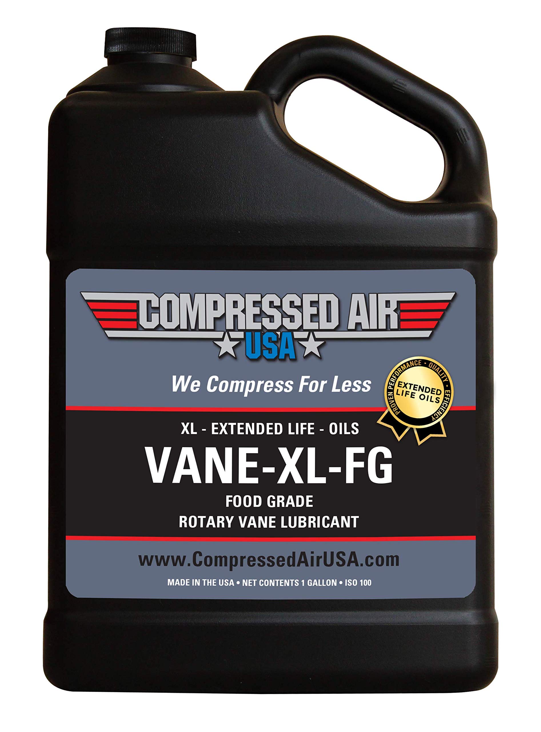 Food Grade Rotary Vane Air Compressor Lubricating Oil - XL Extended Life Formula (1 Gallon) - Safe for Food Processing Equipment - Ideal for Commercial Kitchens & Beverage Production