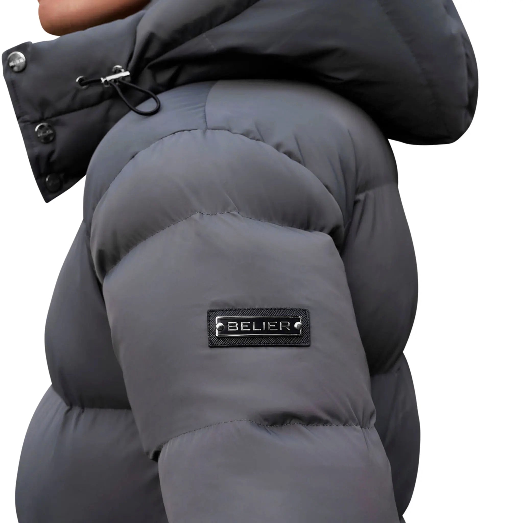 Belier Charcoal Puffer Jacket for Women - Lightweight Winter Coat with Hood, Waterproof & Windproof - Perfect for Outdoor Activities, Skiing, and Cold Weather Fashion