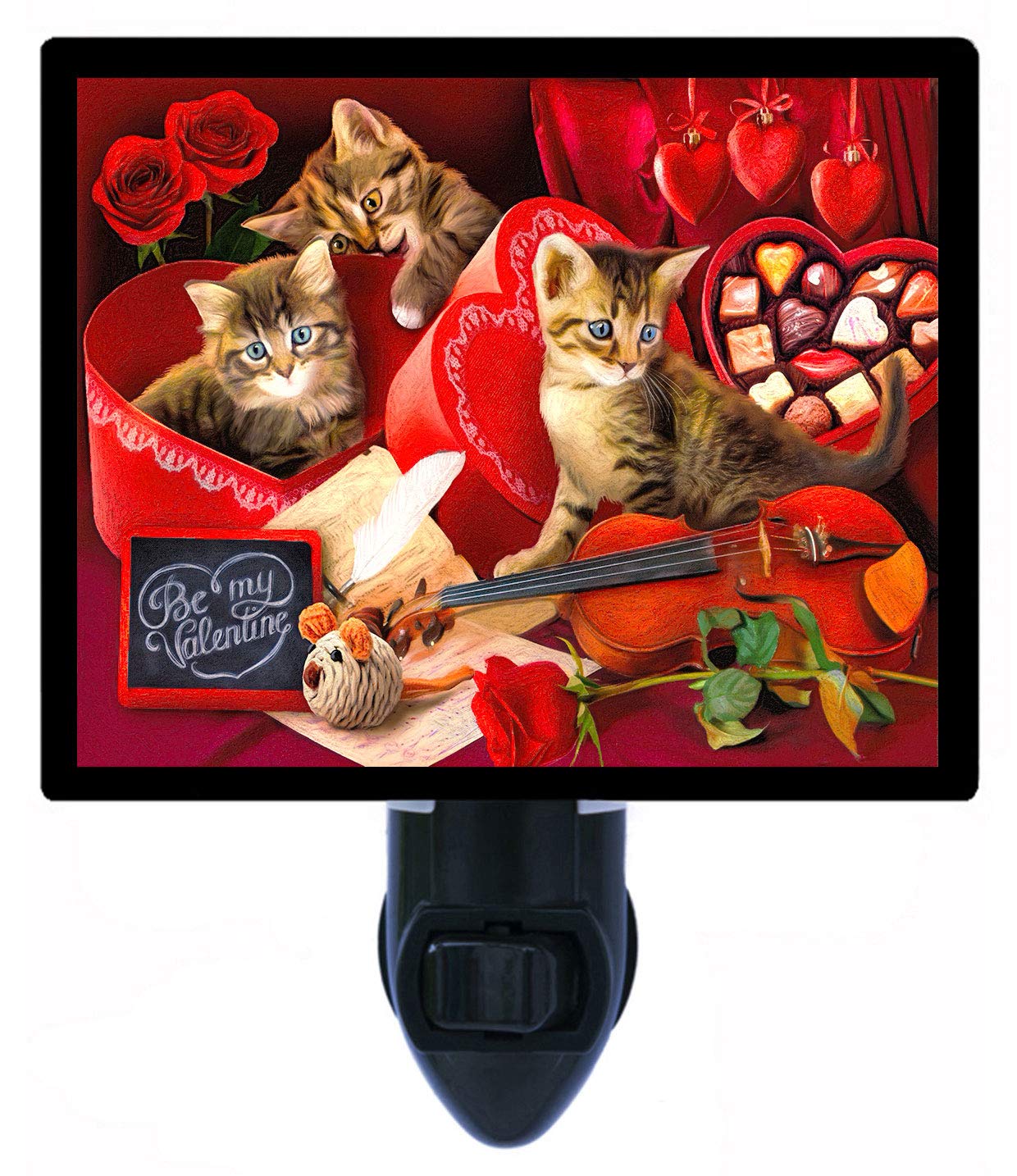 Valentine's Day LED Night Light - Cute Cat Design for Romantic Gifts, Christmas & Holidays - Perfect for Bedroom, Nursery & Home Decor