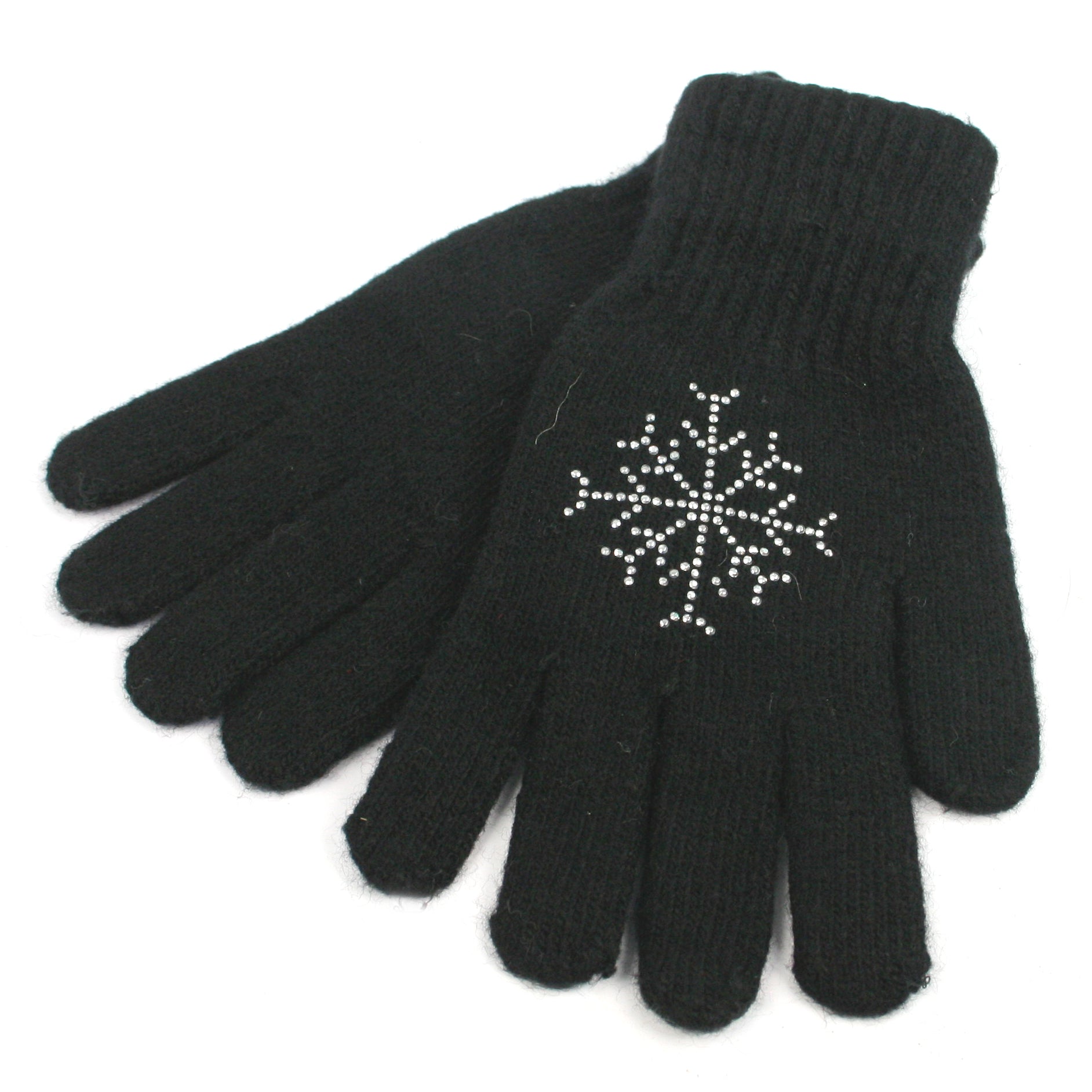 Black Snowflake Winter Gloves - Warm Thermal Insulated Gloves for Men & Women - Perfect for Skiing, Snowboarding & Outdoor Activities