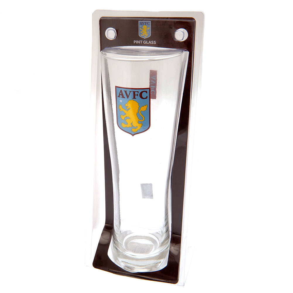 Aston Villa FC Official Tall Beer Glass - 20oz Premium Pint Glass for Beer, Soda, Cocktails - Perfect for Football Fans, Game Day Parties, and Home Bar Decor