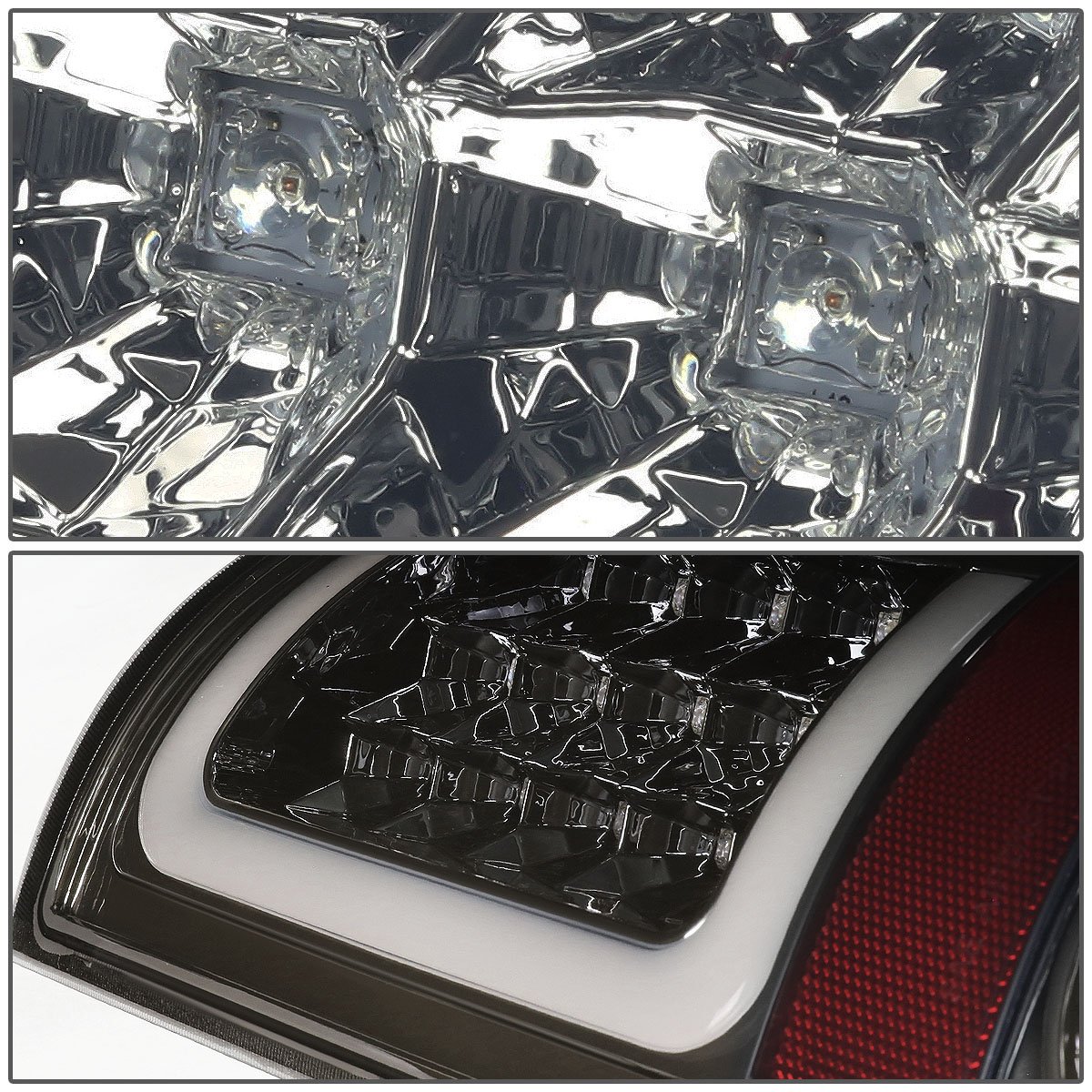 DNA Motoring TL-DRAM05-LED-3D-CH-SM Smoke Lens LED Tail Lights for Dodge Ram 1500-3500 (2003-2006) - Pair (Left & Right) | Enhanced Visibility & Style for Night Driving & Off-Road Adventures