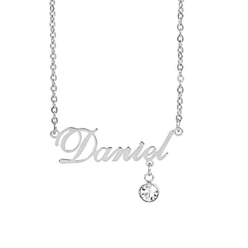 Birthstone on Name - Silver