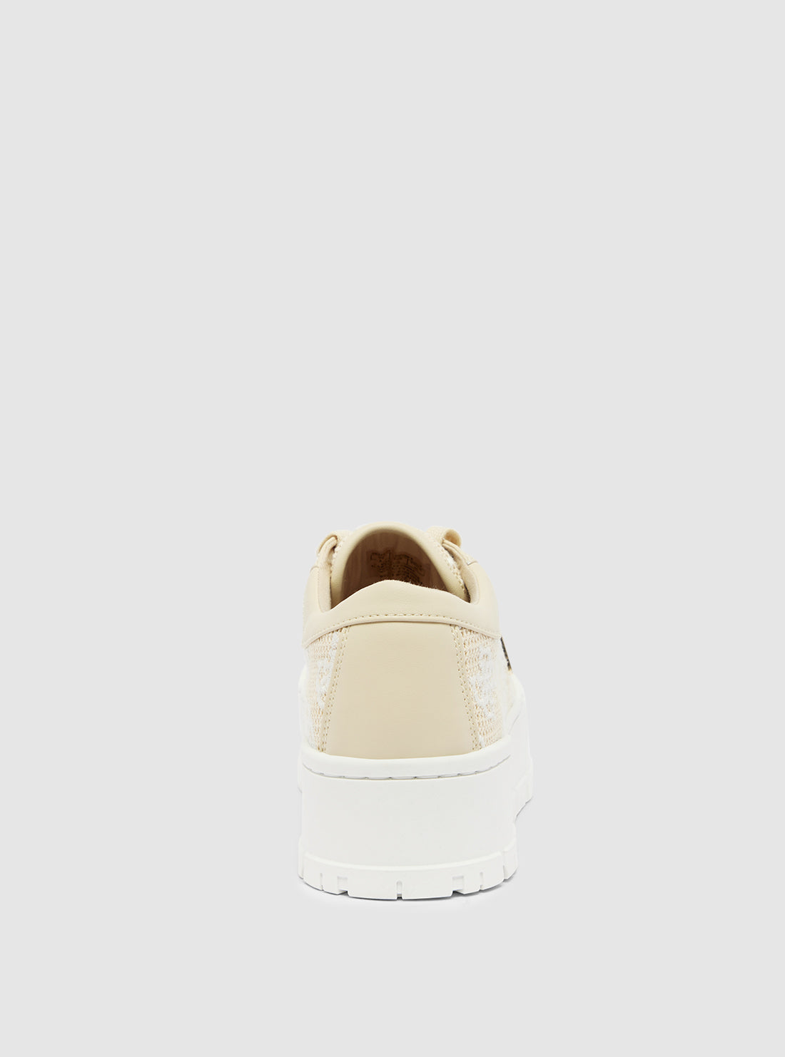 Beige Logo Chunky Lo Top Sneakers for Women - Fashion Casual Shoes for Walking, Running & Streetwear Outfits