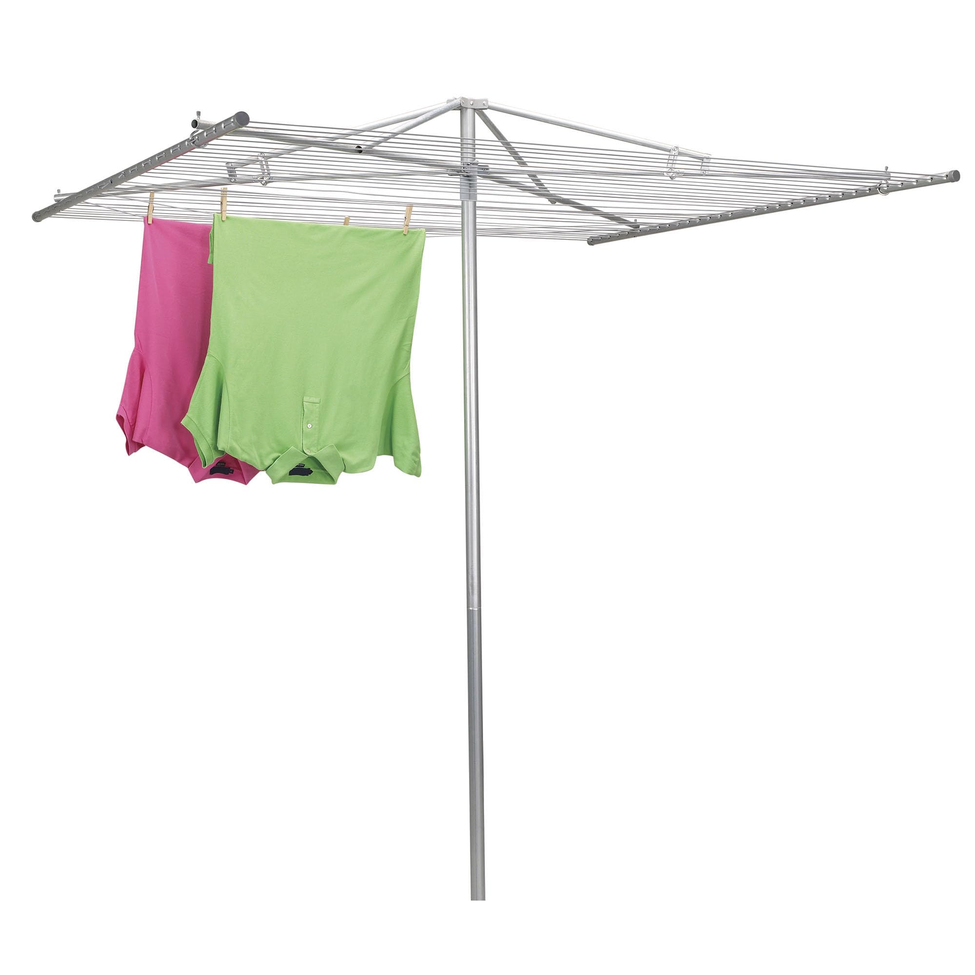 Steel Rotary Outdoor Umbrella Clothes Drying Rack - 30 Lines with 182 ft. Clothesline | Heavy Duty Laundry Rack for Backyard, Patio & Camping | Perfect for Drying Clothes, Towels & Bedding