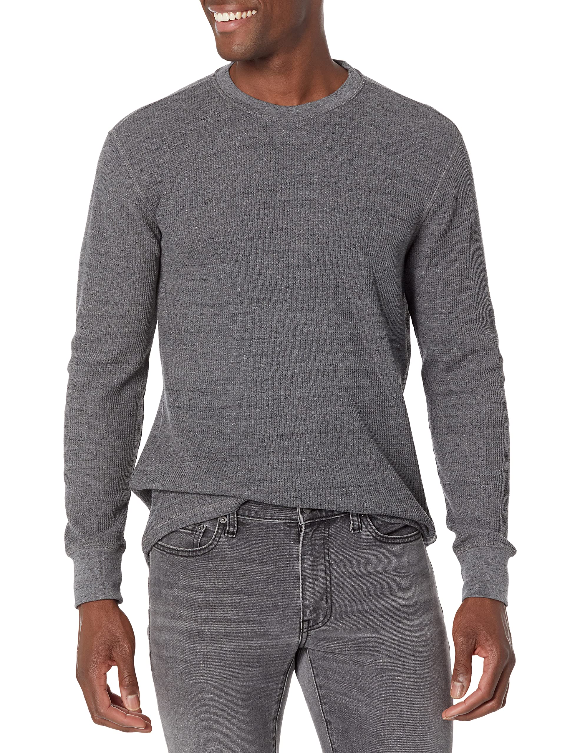 Amazon Essentials Men's Regular-Fit Long-Sleeve Waffle Henley Shirt - Soft Cotton Thermal Top for Casual Wear & Layering in Fall & Winter