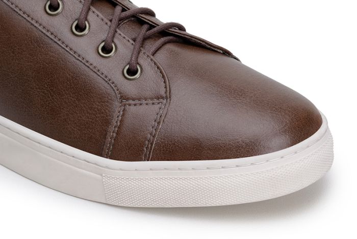 Ahimsa 772 Cognac Vegan Leather Sneakers - Eco-Friendly & Comfortable Shoes for Men & Women | Perfect for Casual Wear, Work & Travel