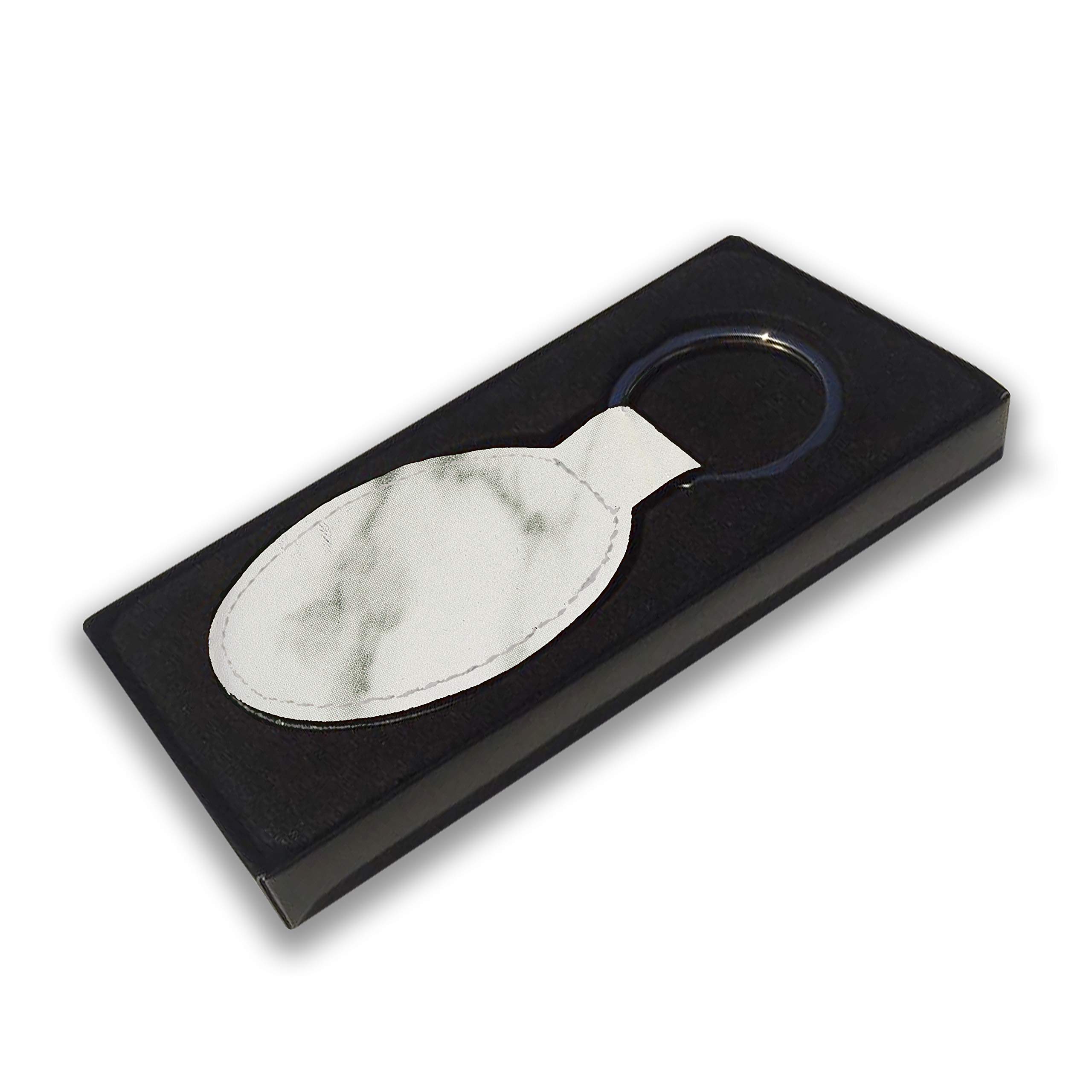 LaserGram Oval Keychain with Boat Anchor Design - Personalized Engraving Included (White Marble) | Perfect Gift for Boaters, Sailors & Nautical Enthusiasts