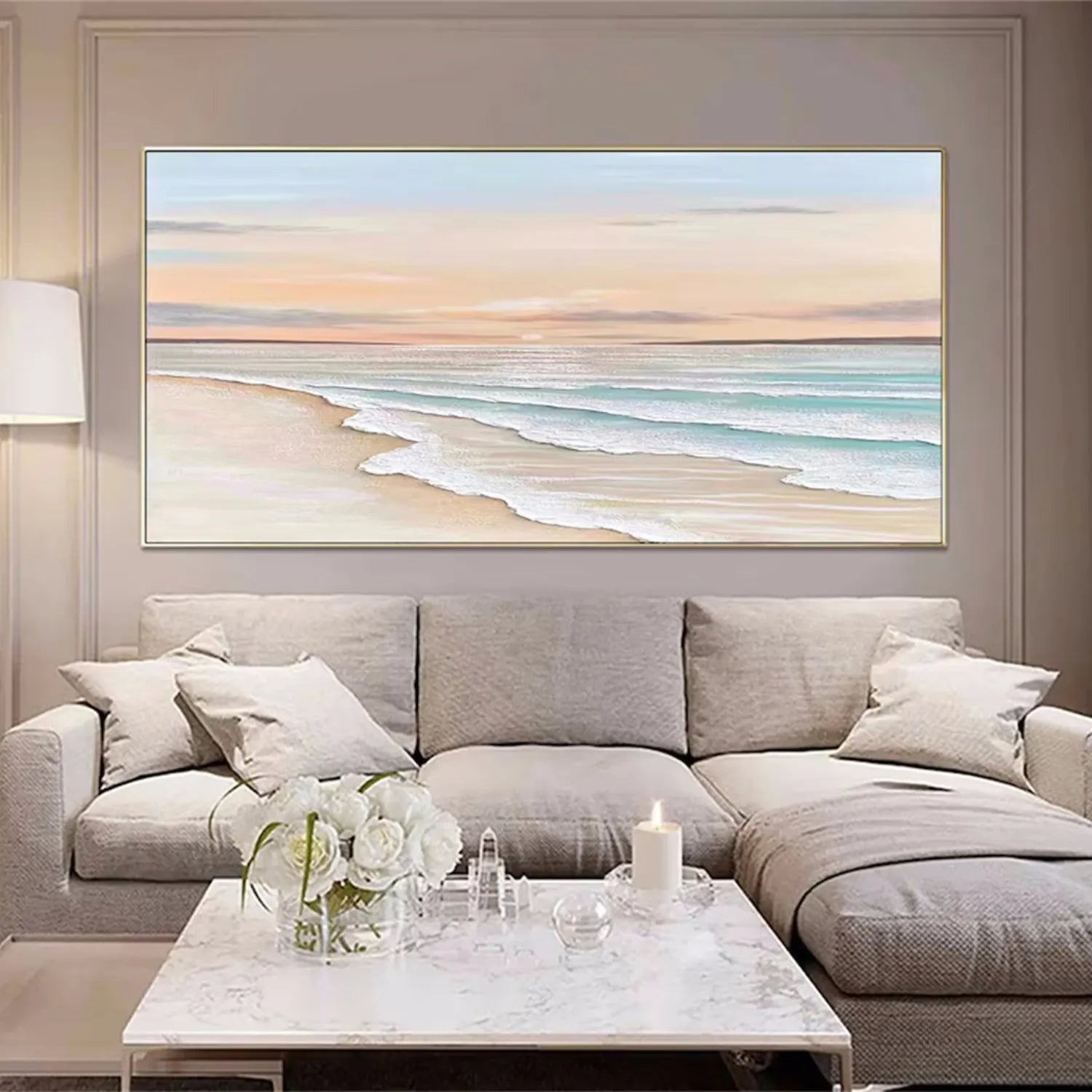 Ocean and Sky Painting #OS 165 - Stunning Seascape Wall Art for Home & Office Decor - Perfect for Living Room, Bedroom or Beach House