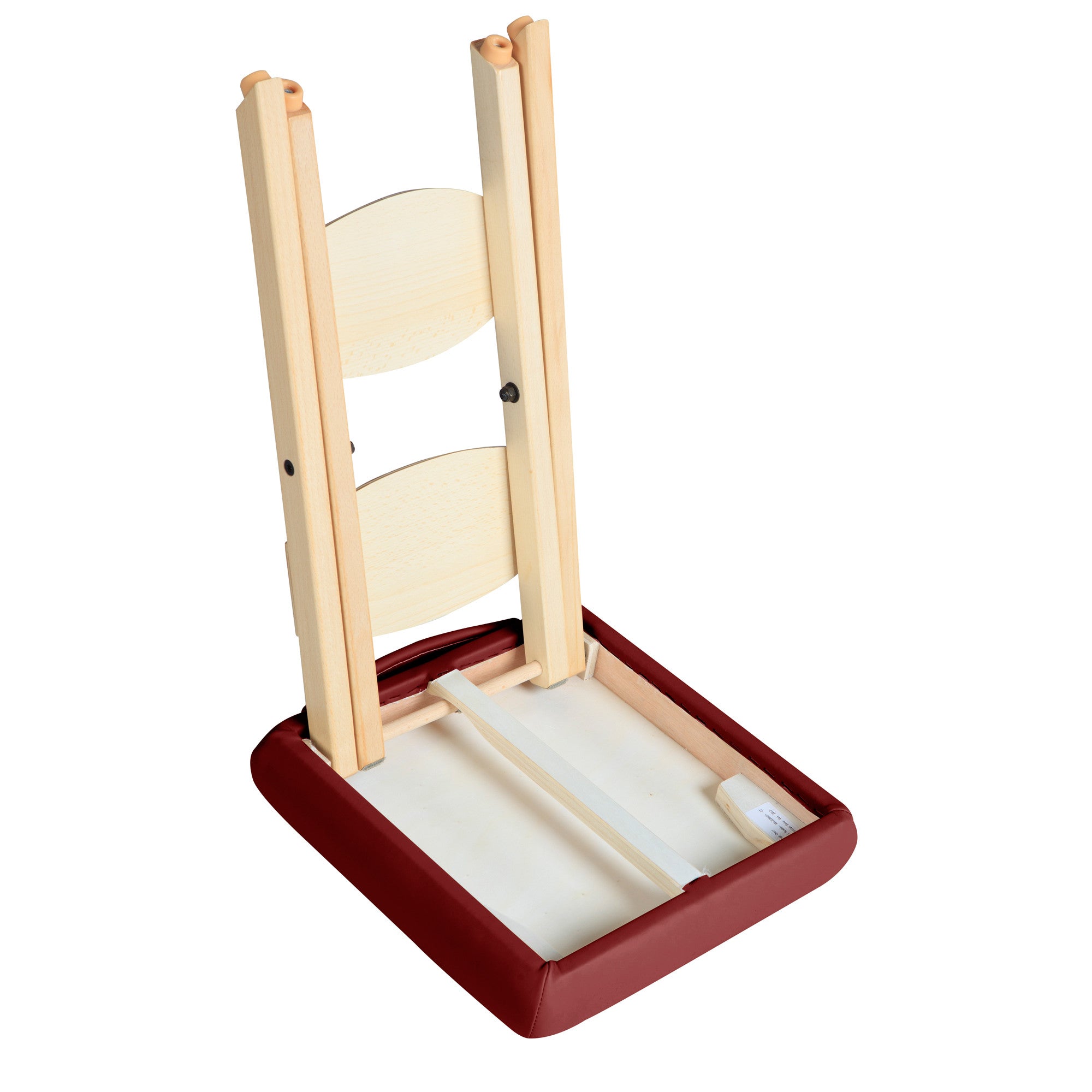Portable Folding Massage Stool - Lightweight Wooden Foldable Tattoo Stool for Home & Spa, Burgundy - Perfect for Massage Therapists, Tattoo Artists & Relaxation at Home