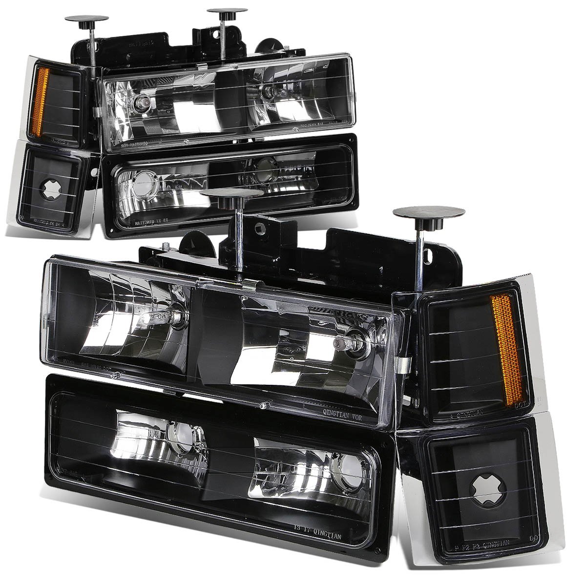 DNA MOTORING Chrome Headlights for 94-99 Chevy Suburban - Off-Road & Night Driving