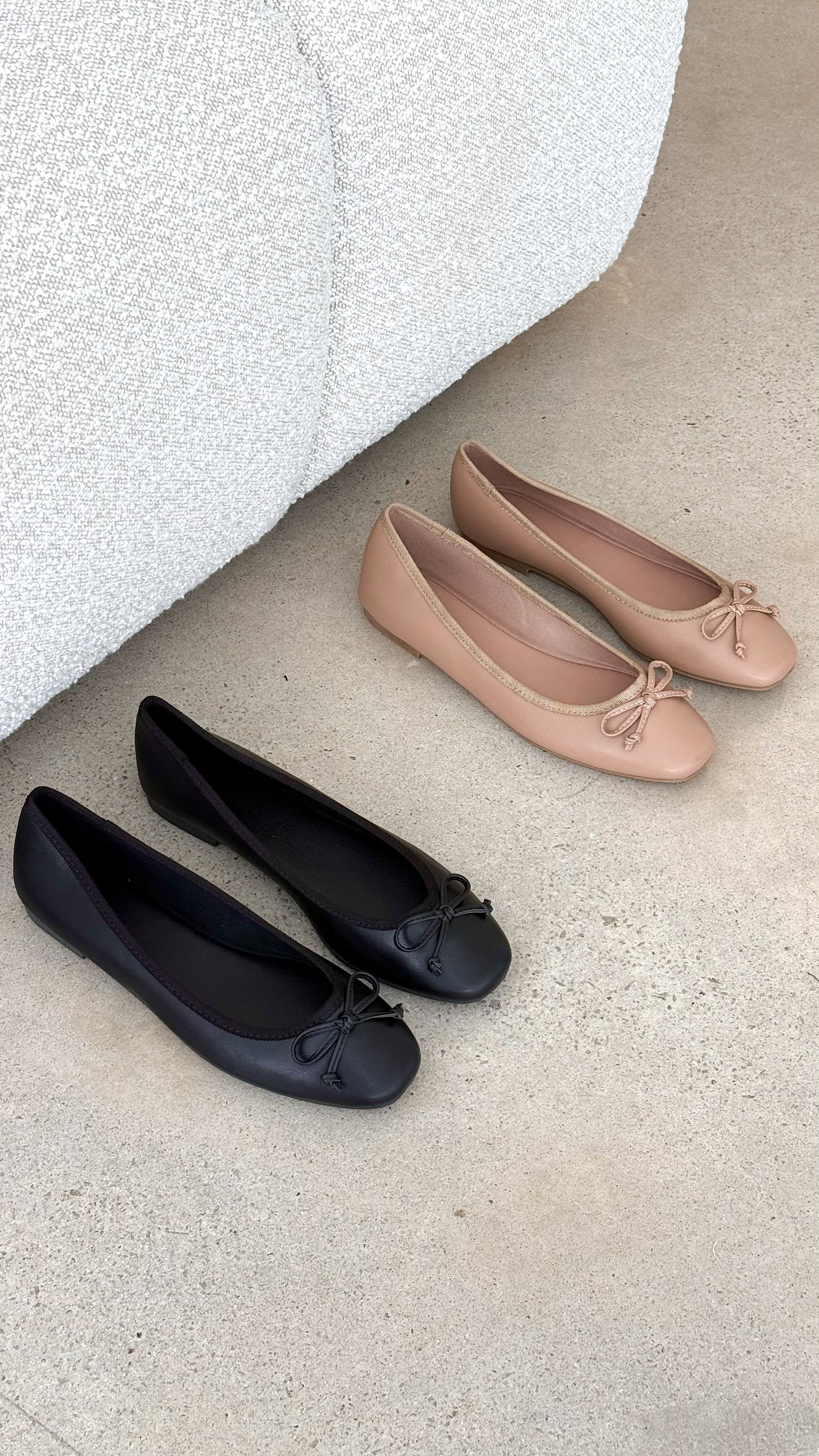 Women's Isaiah Ballet Flats - Dark Nude Comfortable Slip-On Shoes for Work, Office & Casual Wear