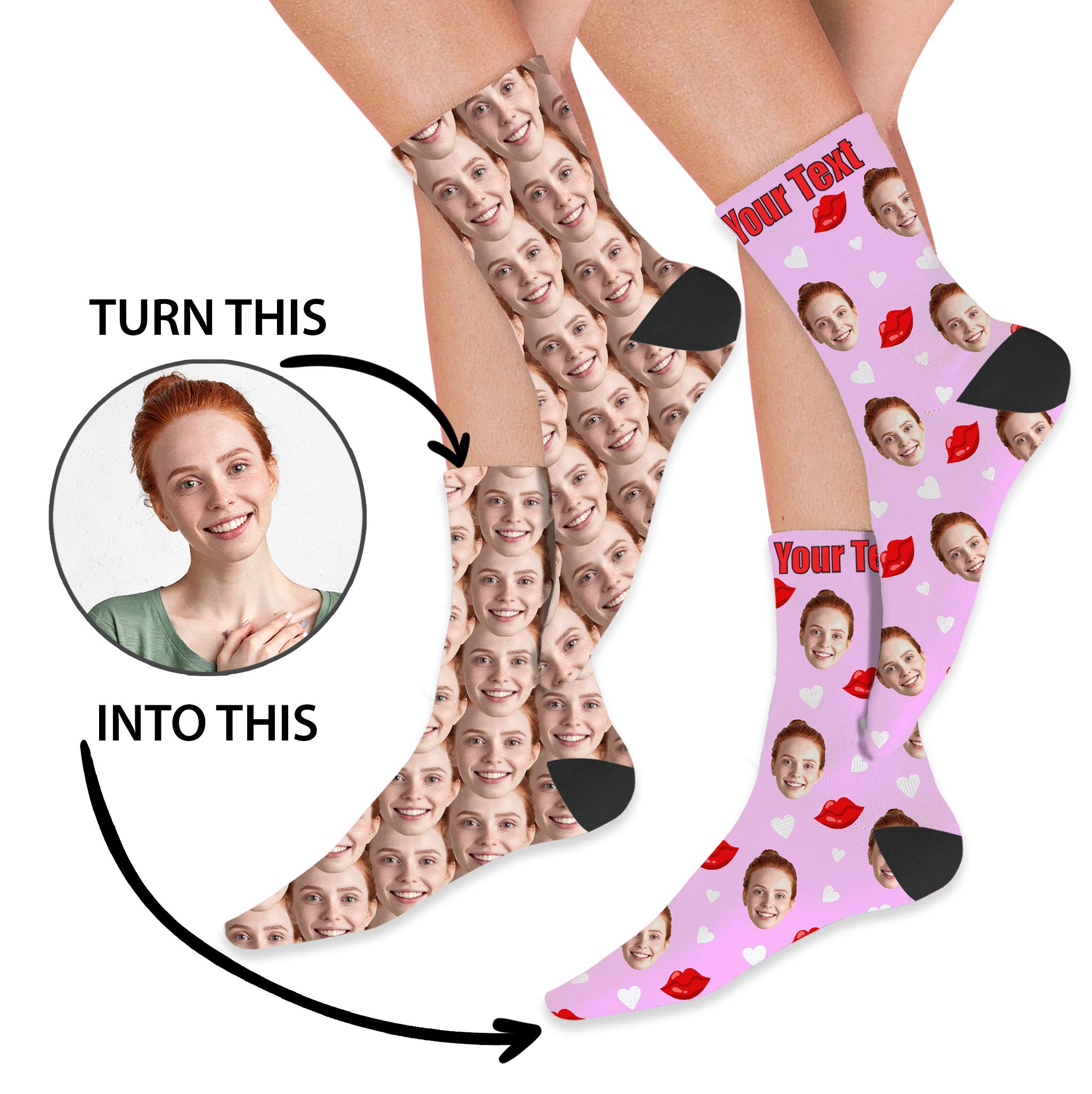 Custom Photo Face Socks - Personalized Crew Socks with Picture for Men & Women - Unique Gift for Couples, Family & Friends - Perfect for Birthdays, Anniversaries & Special Occasions