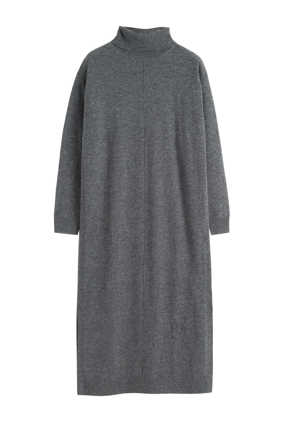 Luxury Grey Wool Cashmere Roll Neck Dress for Women - Soft & Warm Winter Pullover Sweater Dress - Perfect for Office, Parties & Holiday Outfits